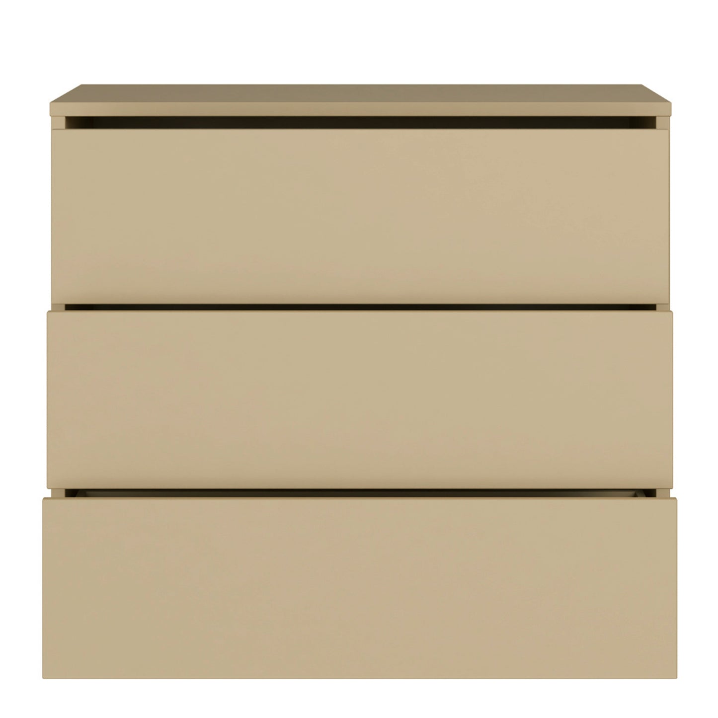 Alice Springs 3 Drawer Chest with Push-to-Open Drawers in Butter Yellow