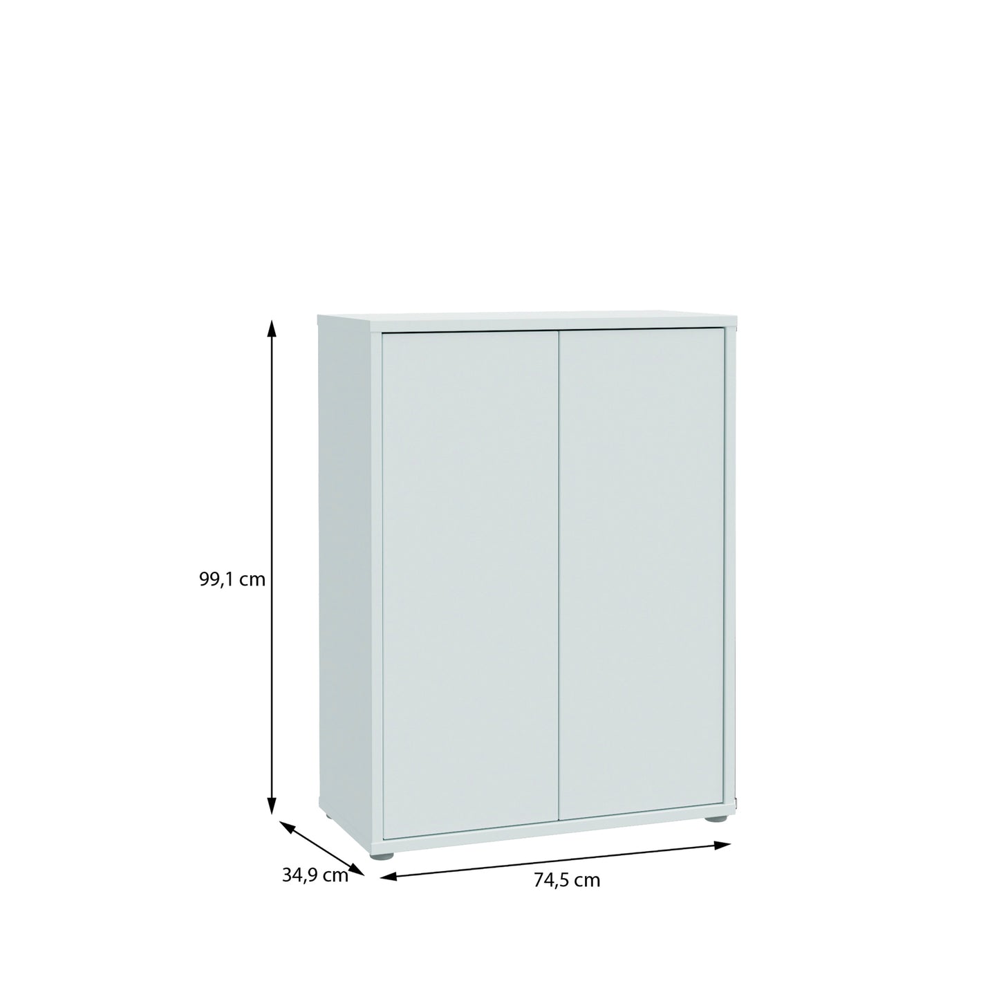Alice Springs Shoe Cabinet with 2 Doors Push-to-Open in Light Grey