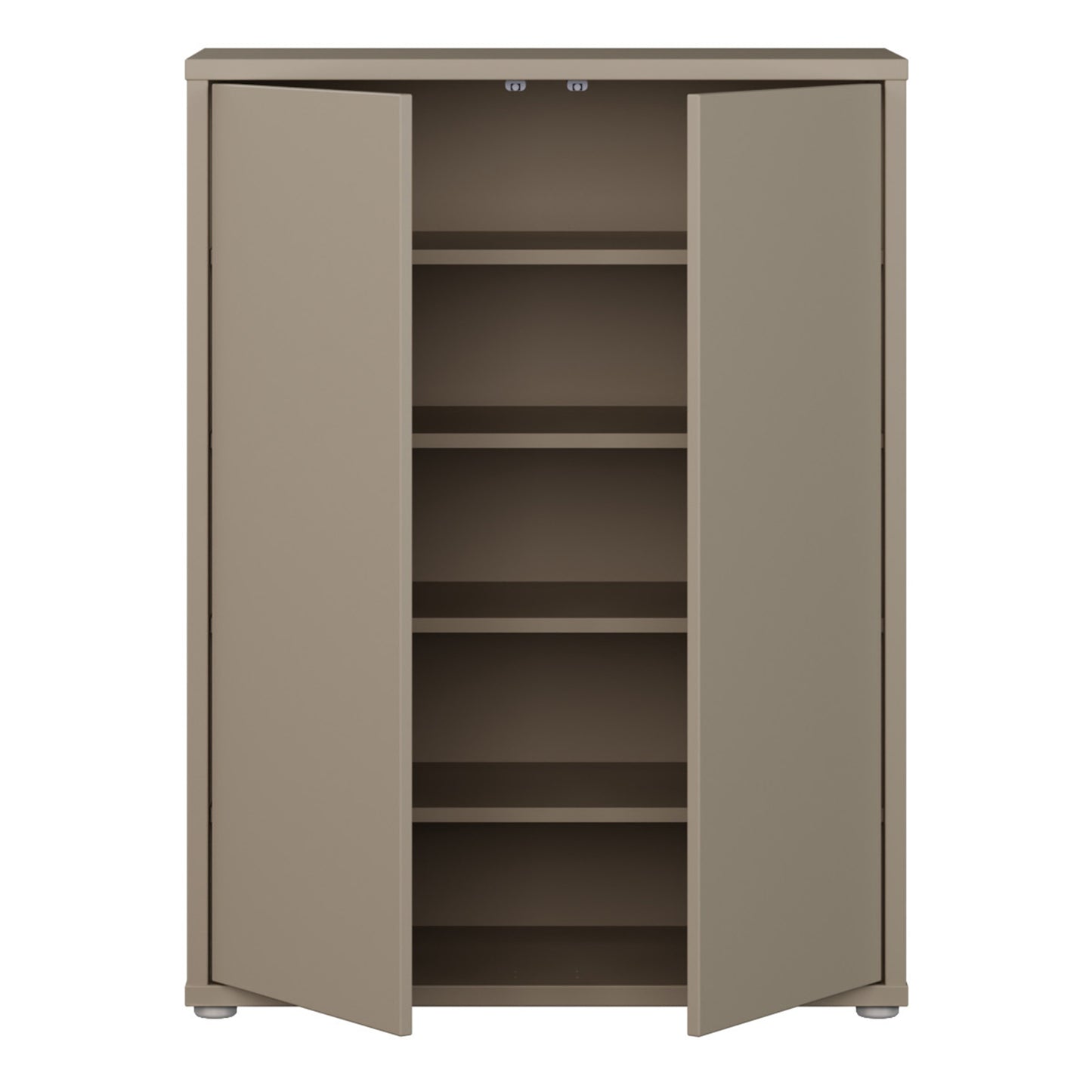 Alice Springs Shoe Cabinet with 2 Doors Push-to-Open in Taupe