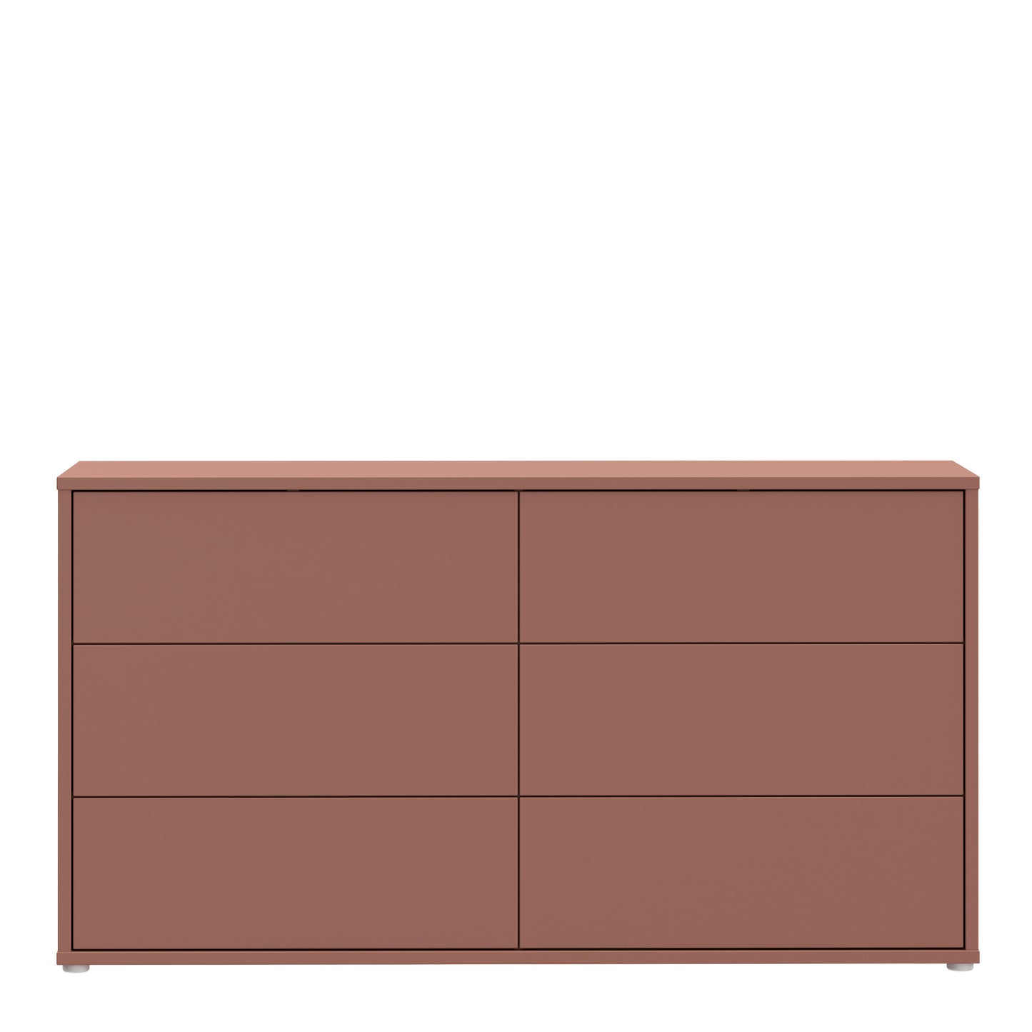 Alice Springs 6 Drawer Wide Chest with Push-to-Open Drawers in Terracotta