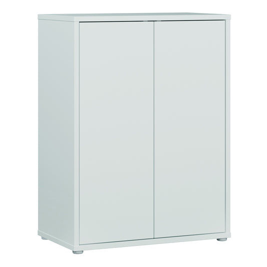 Alice Springs Tall 2 Door Cupboard with Push-to-Open Doors in Light Grey