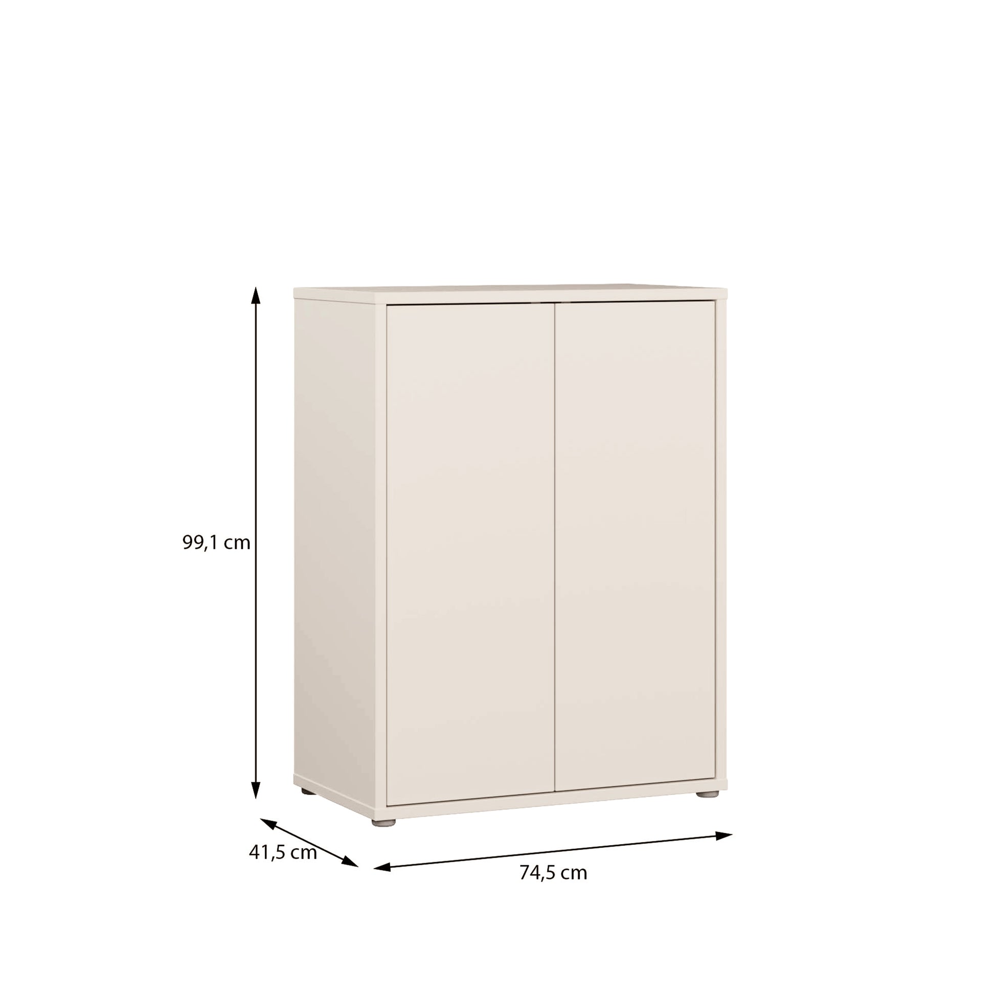 Alice Springs Tall 2 Door Cupboard with Push-to-Open Doors in Sand