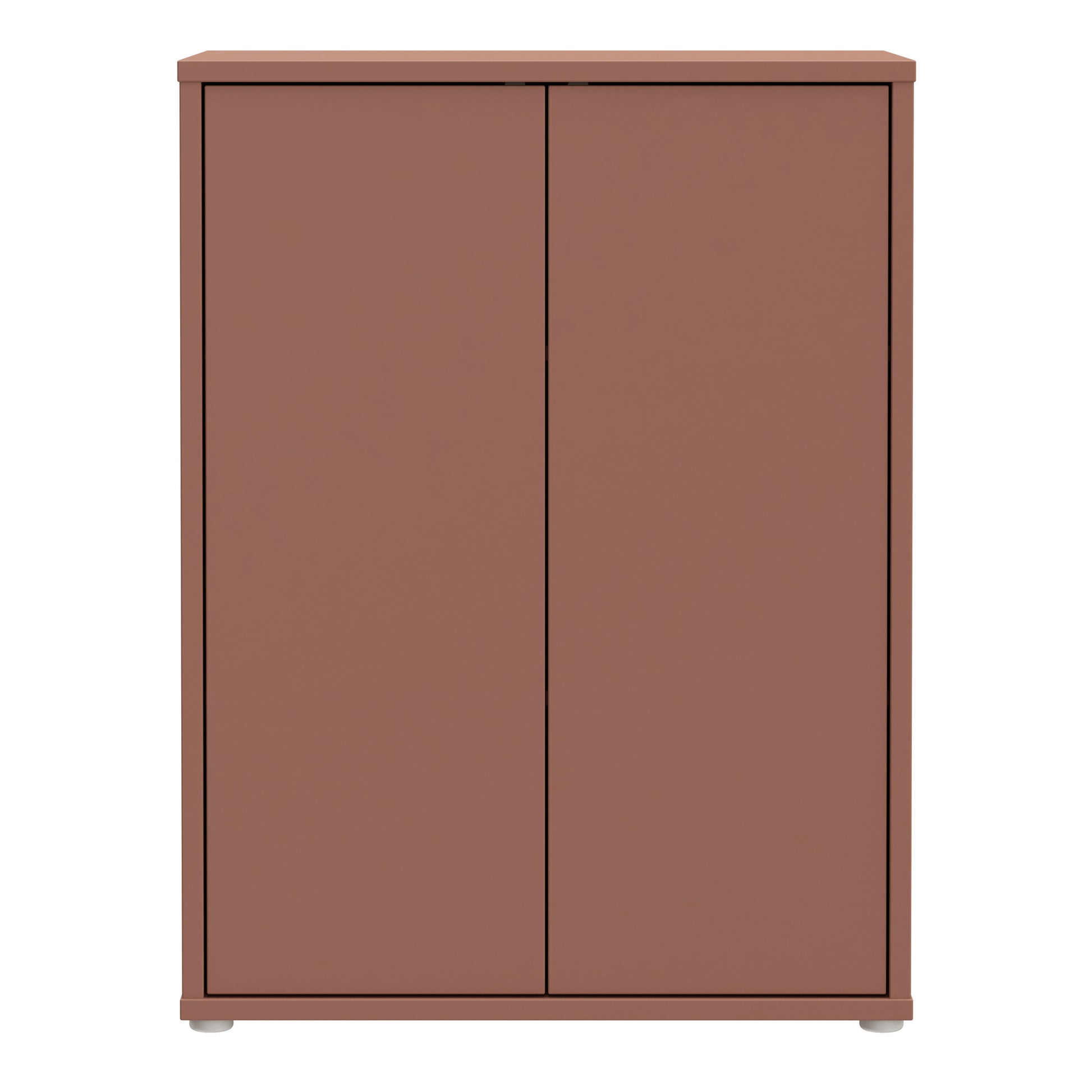 Alice Springs Tall 2 Door Cupboard with Push-to-Open Doors in Terracotta