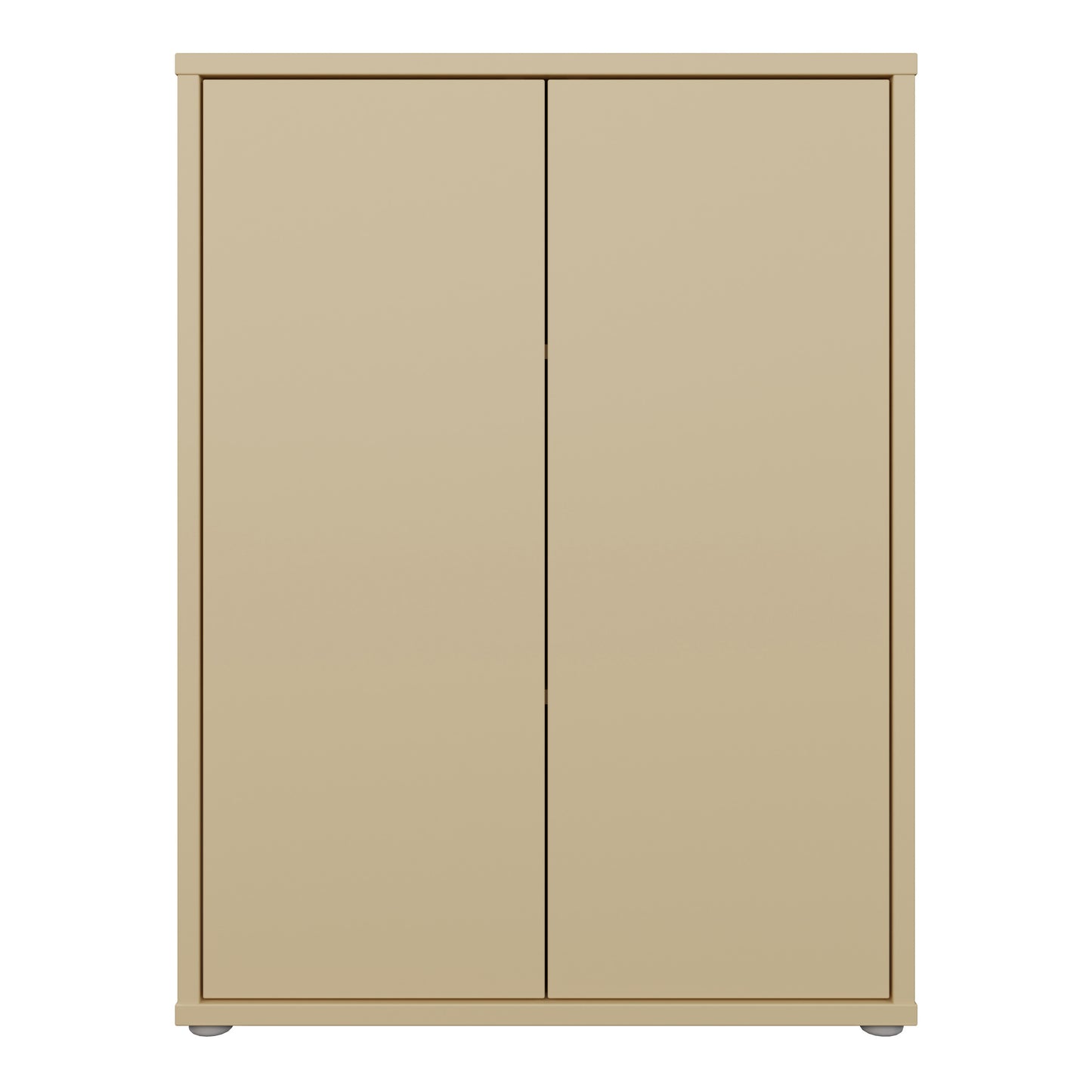 Alice Springs Tall 2 Door Cupboard with Push-to-Open Doors in Butter Yellow