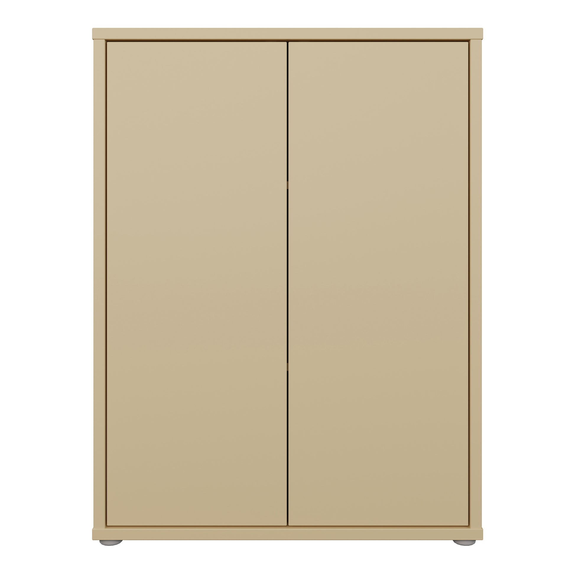 Alice Springs Tall 2 Door Cupboard with Push-to-Open Doors in Butter Yellow