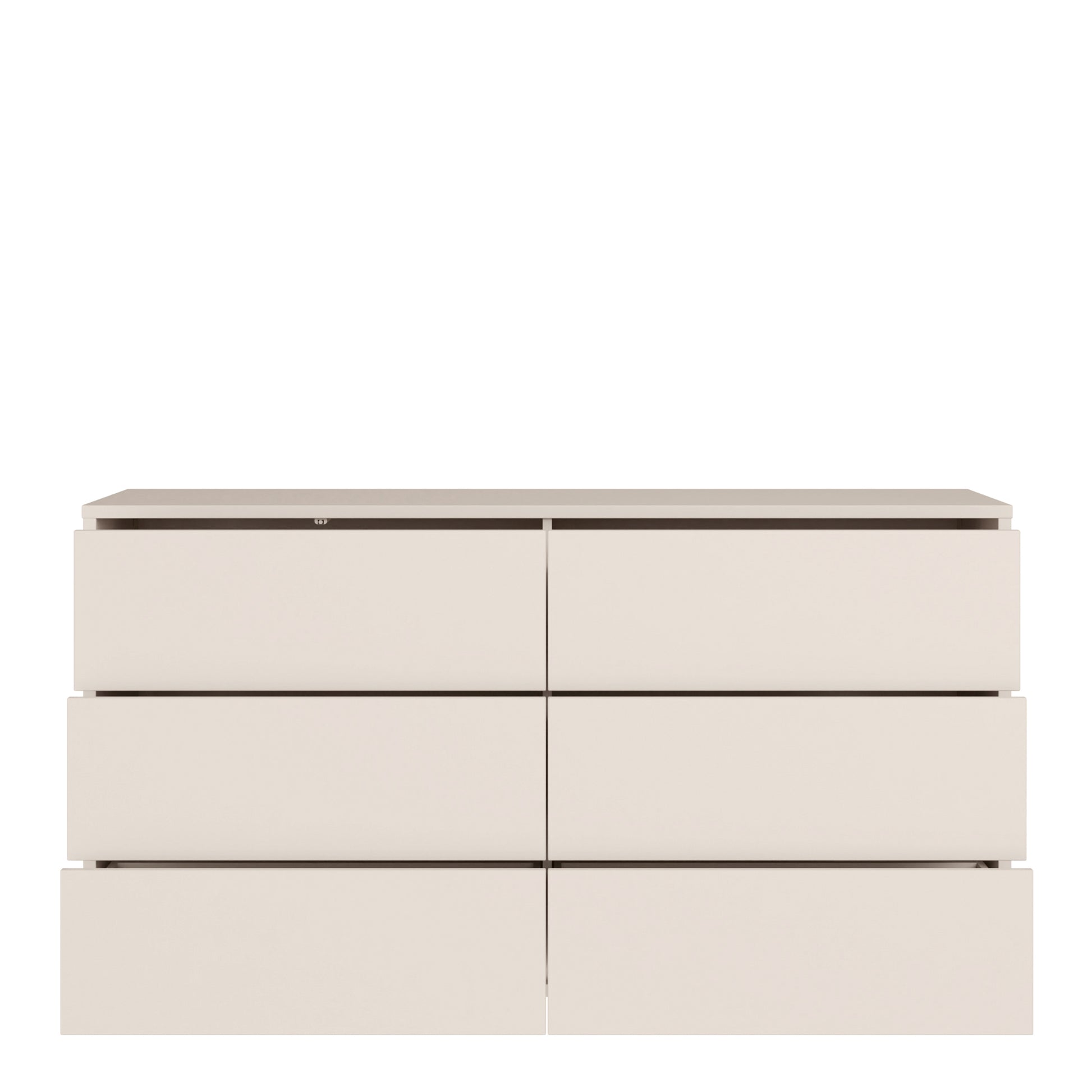 Alice Springs 6 Drawer Wide Chest with Push-to-Open Drawers in Sand