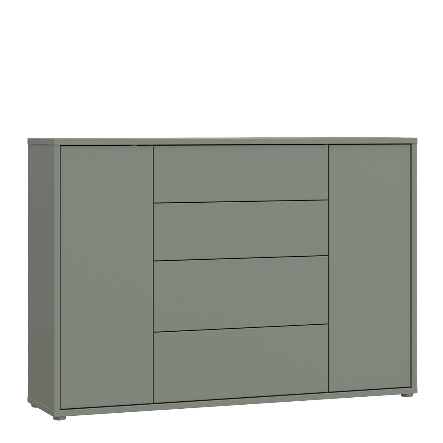 Alice Springs Wide Sideboard with 4 Drawers & 2 Doors with Push-to-Open in Sage Green