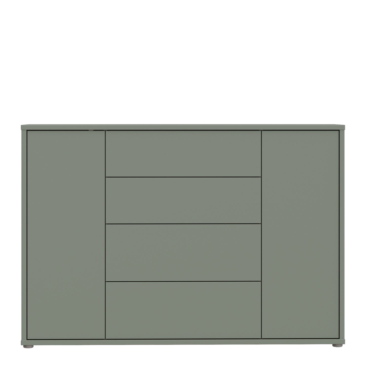 Alice Springs Wide Sideboard with 4 Drawers & 2 Doors with Push-to-Open in Sage Green