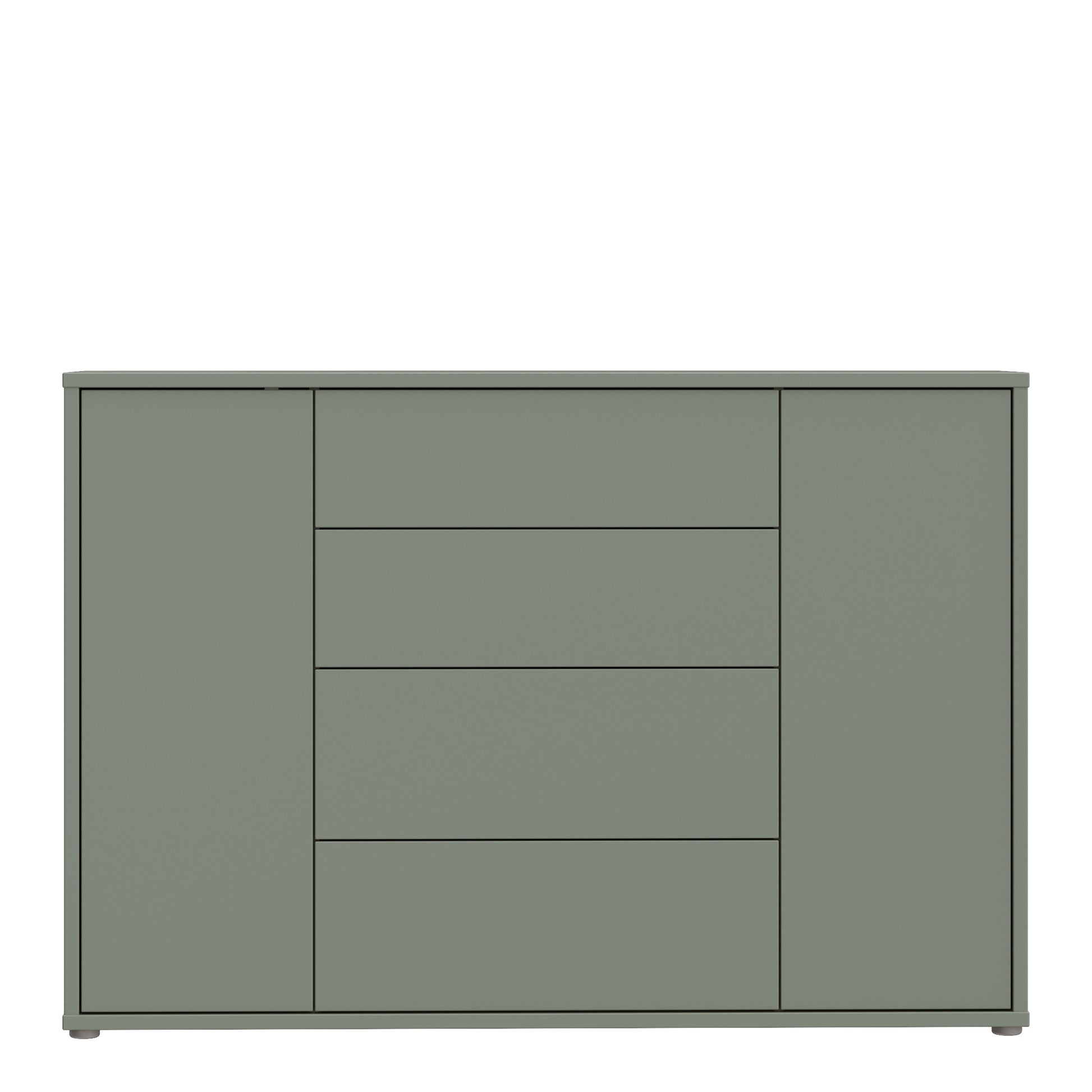 Alice Springs Wide Sideboard with 4 Drawers & 2 Doors with Push-to-Open in Sage Green