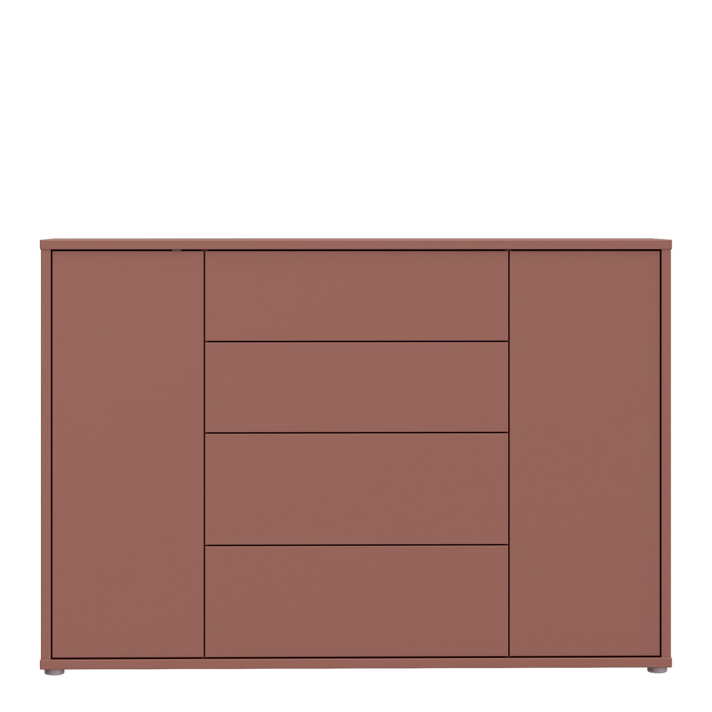 Alice Springs Wide Sideboard with 4 Drawers & 2 Doors with Push-to-Open in Terracotta