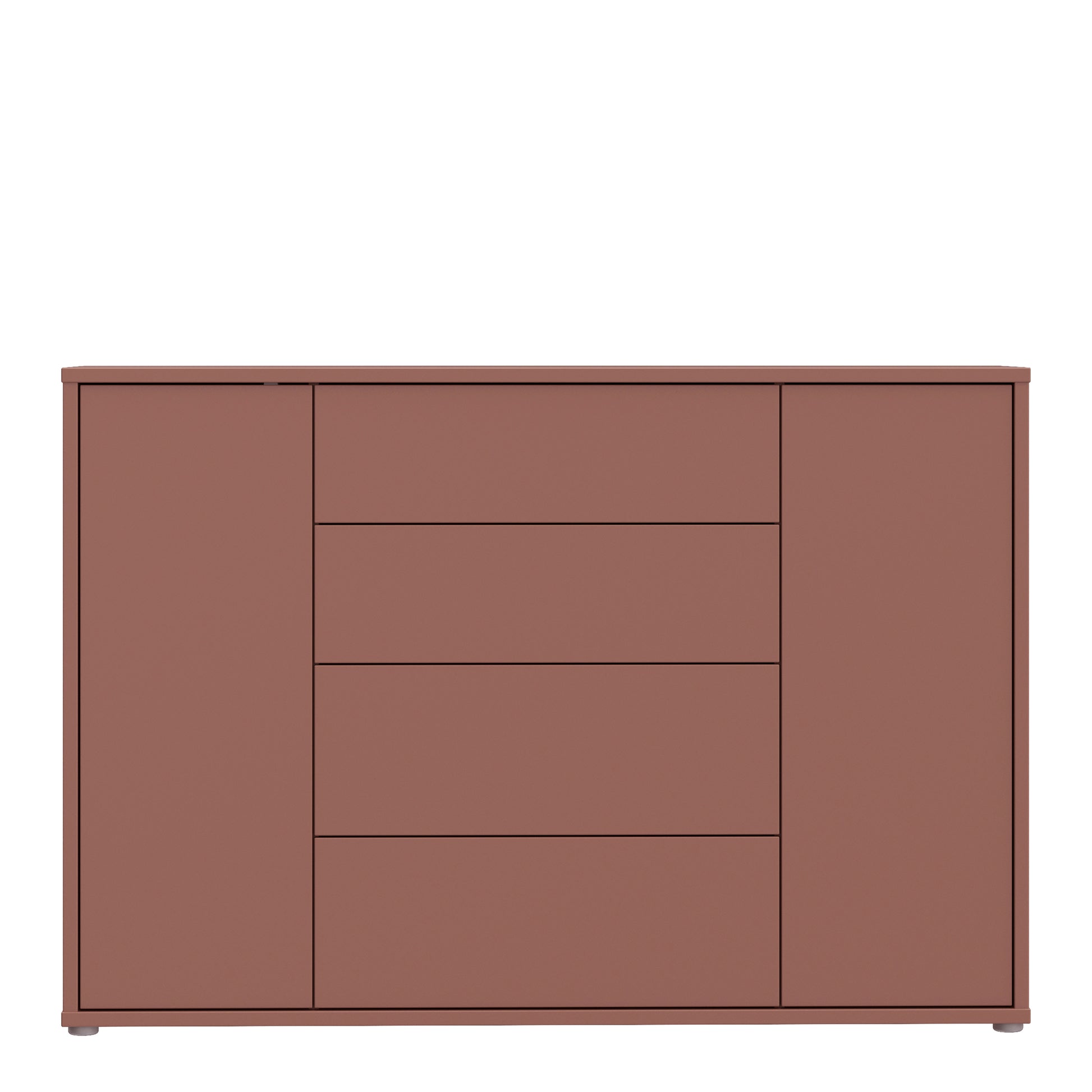 Alice Springs Wide Sideboard with 4 Drawers & 2 Doors with Push-to-Open in Terracotta