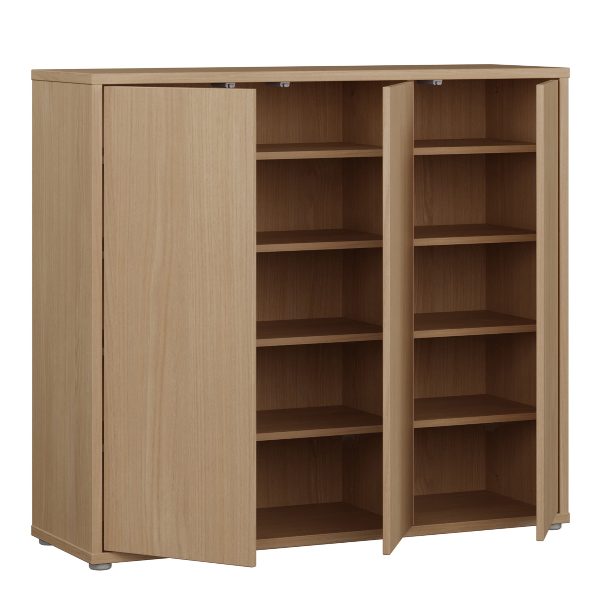 Alice Springs Shoe Cabinet with 3 Doors Push-to-Open in Elegancia Oak