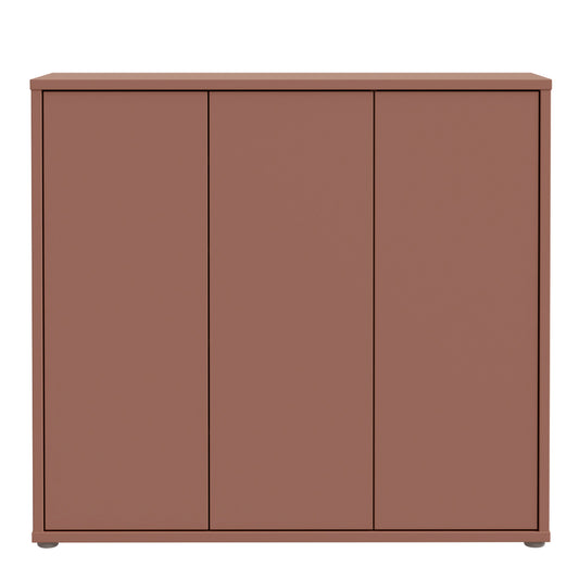 Alice Springs Shoe Cabinet with 3 Doors Push-to-Open in Terracotta