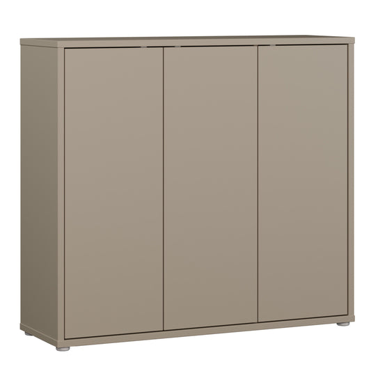 Alice Springs Shoe Cabinet with 3 Doors Push-to-Open in Taupe