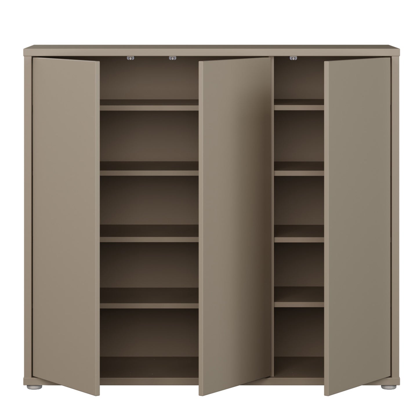 Alice Springs Shoe Cabinet with 3 Doors Push-to-Open in Taupe