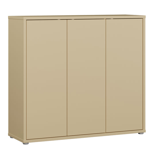 Alice Springs Shoe Cabinet with 3 Doors Push-to-Open in Butter Yellow