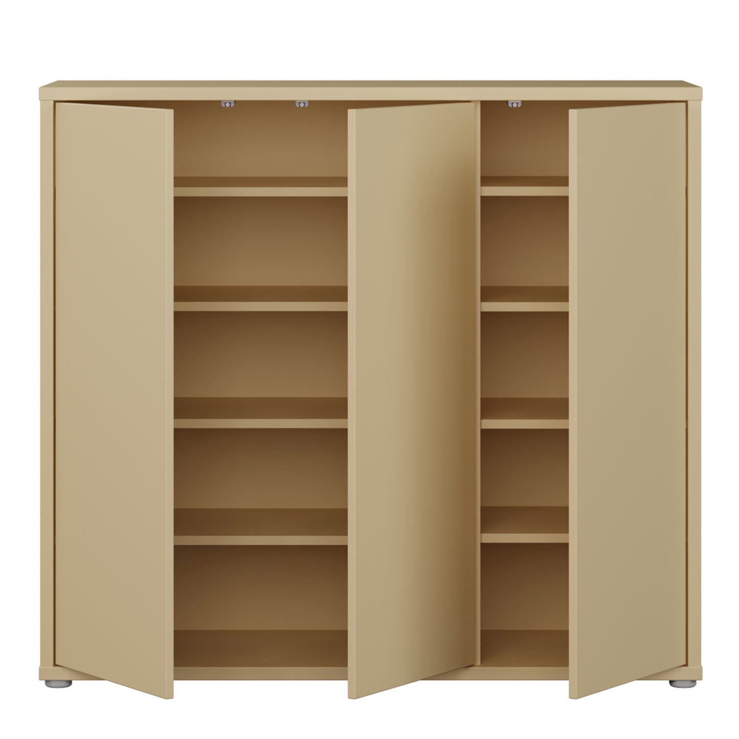 Alice Springs Shoe Cabinet with 3 Doors Push-to-Open in Butter Yellow
