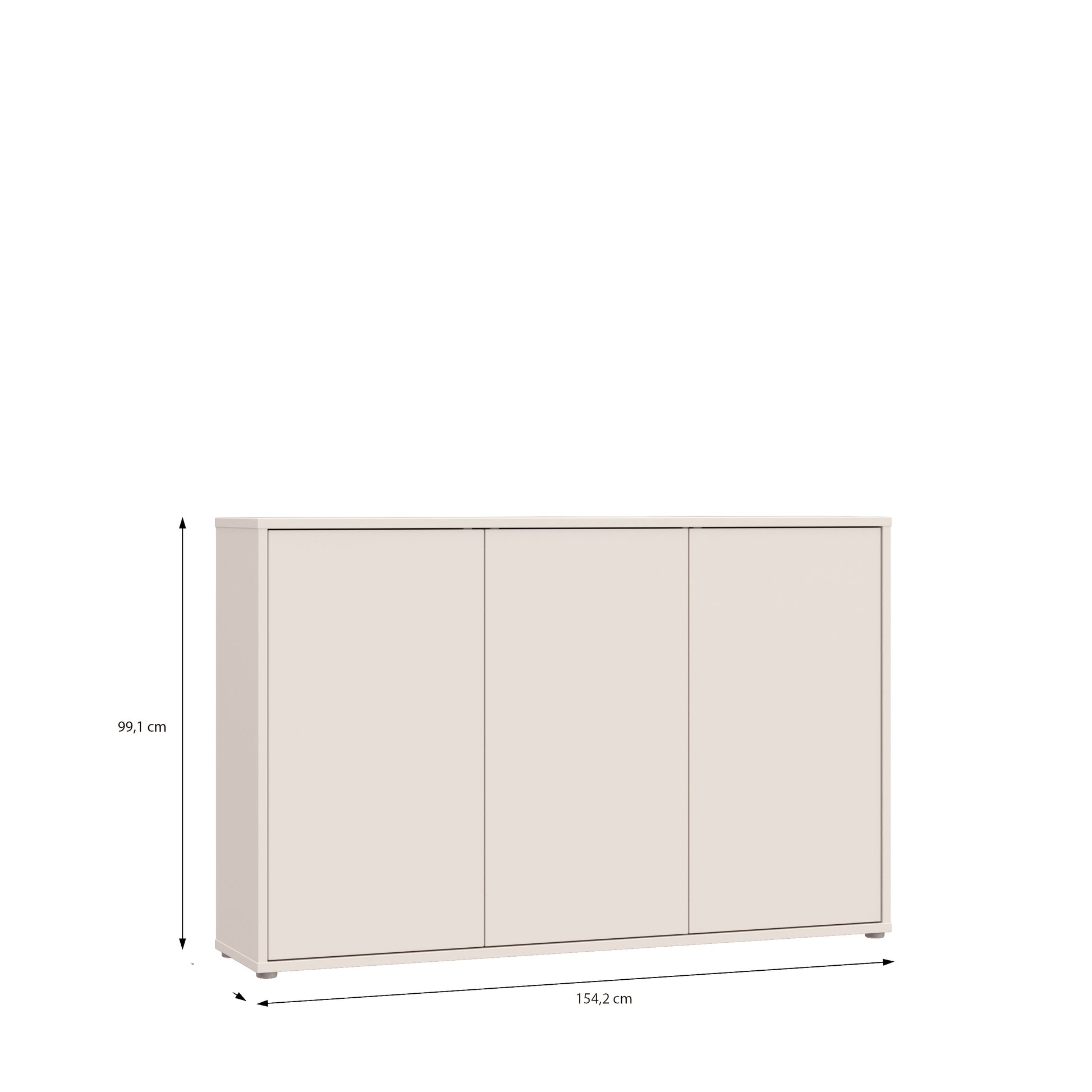 Alice Springs 3 Door Sideboard with Push-to-Open Doors in Sand