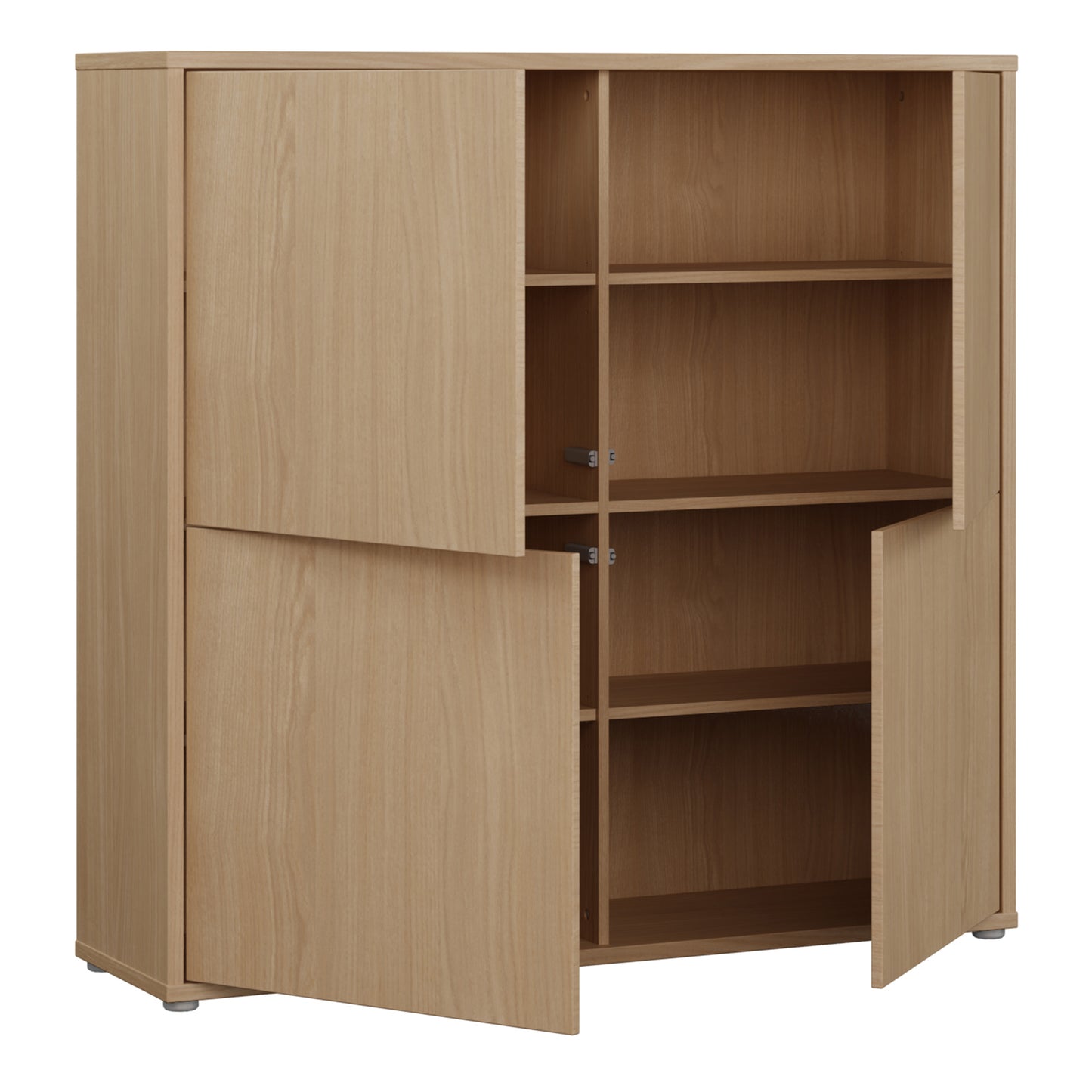 Alice Springs 4 Door Large Storage Cabinet with Push-to-Open Doors in Elegancia Oak