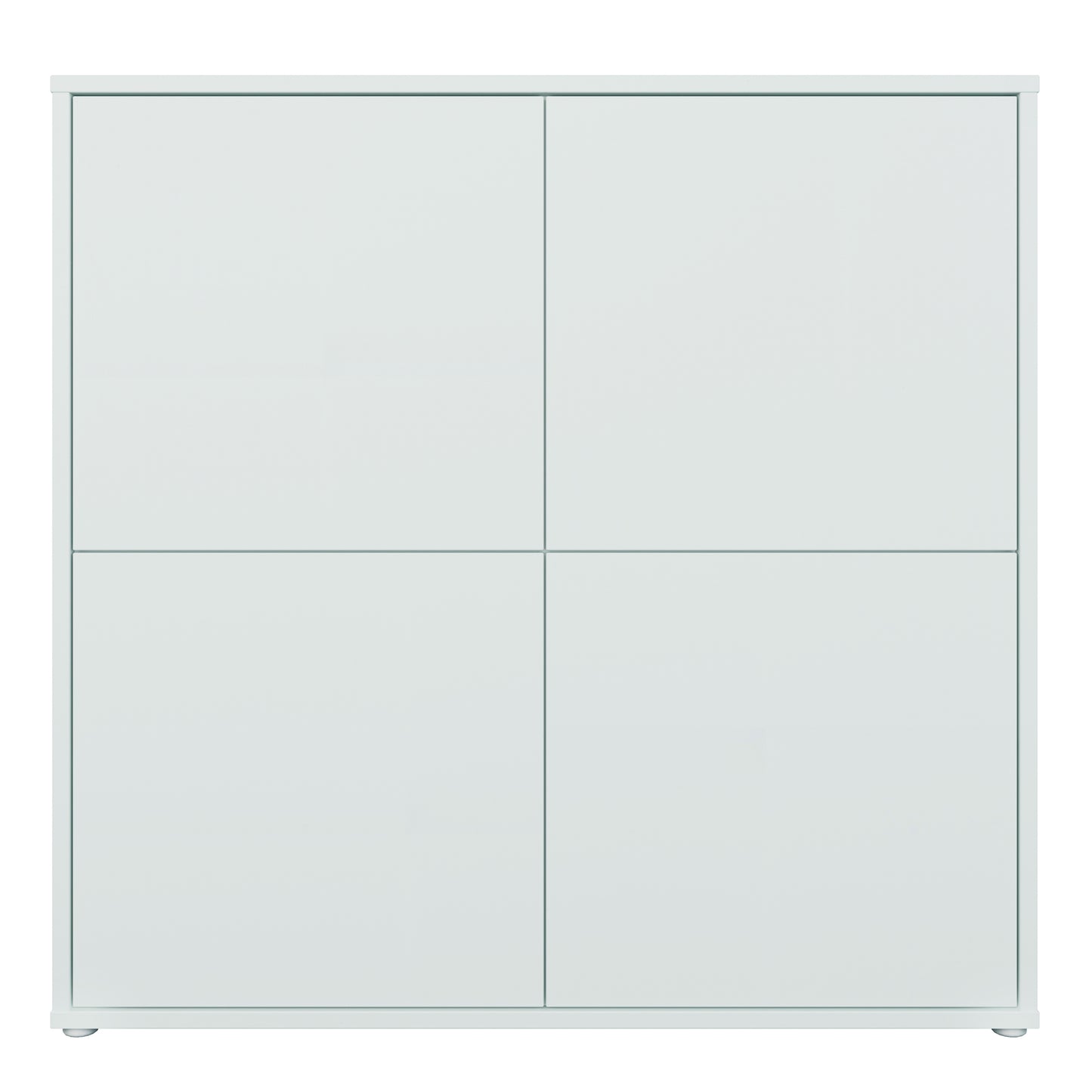 Alice Springs 4 Door Large Storage Cabinet with Push-to-Open Doors in Light Grey