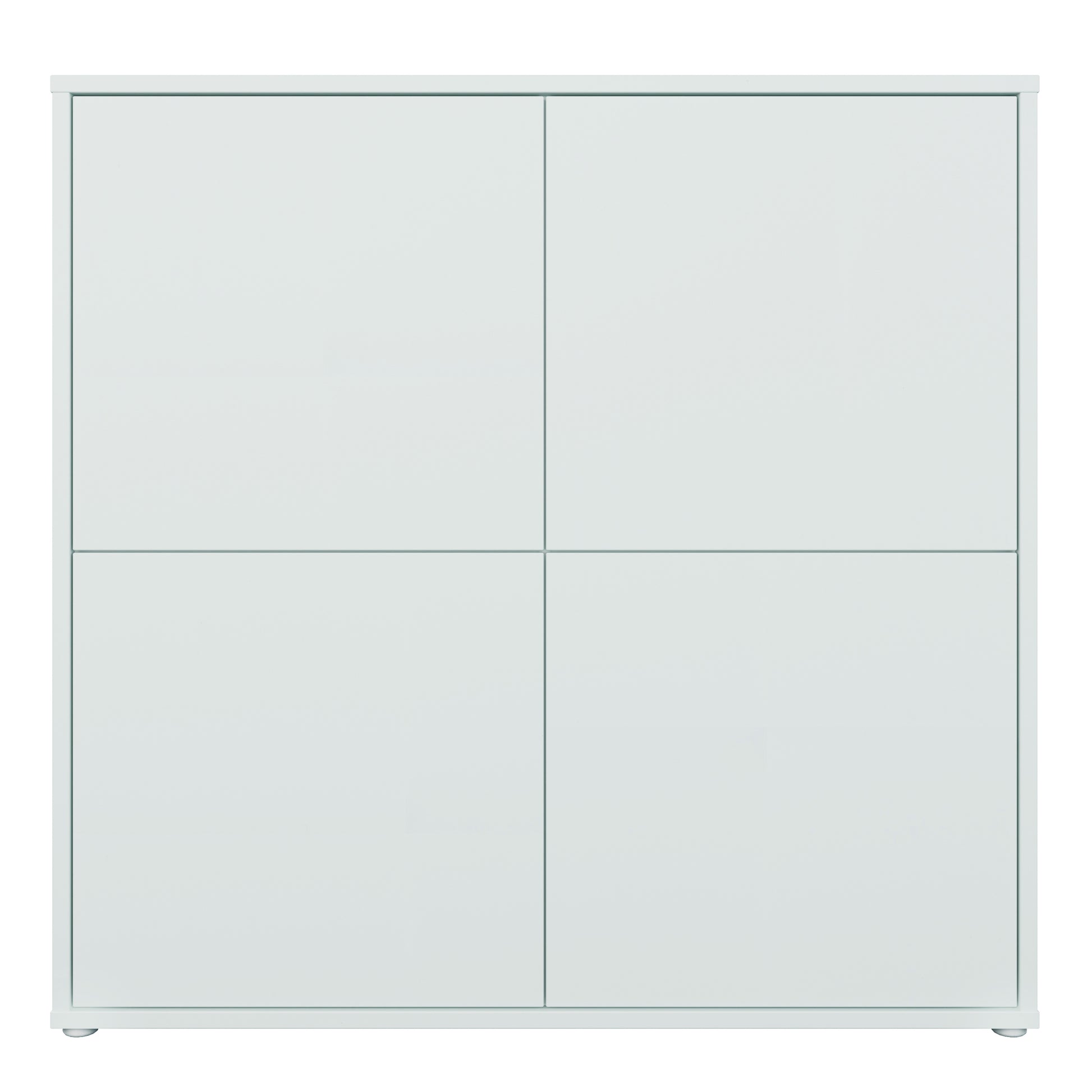 Alice Springs 4 Door Large Storage Cabinet with Push-to-Open Doors in Light Grey