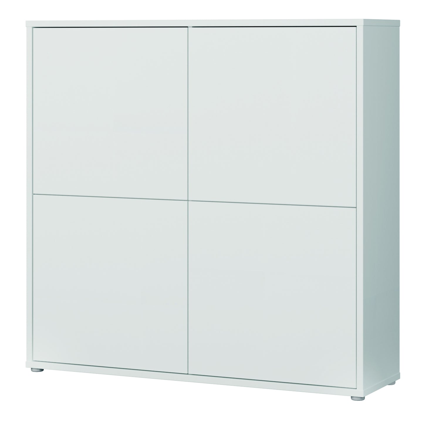 Alice Springs 4 Door Large Storage Cabinet with Push-to-Open Doors in Light Grey