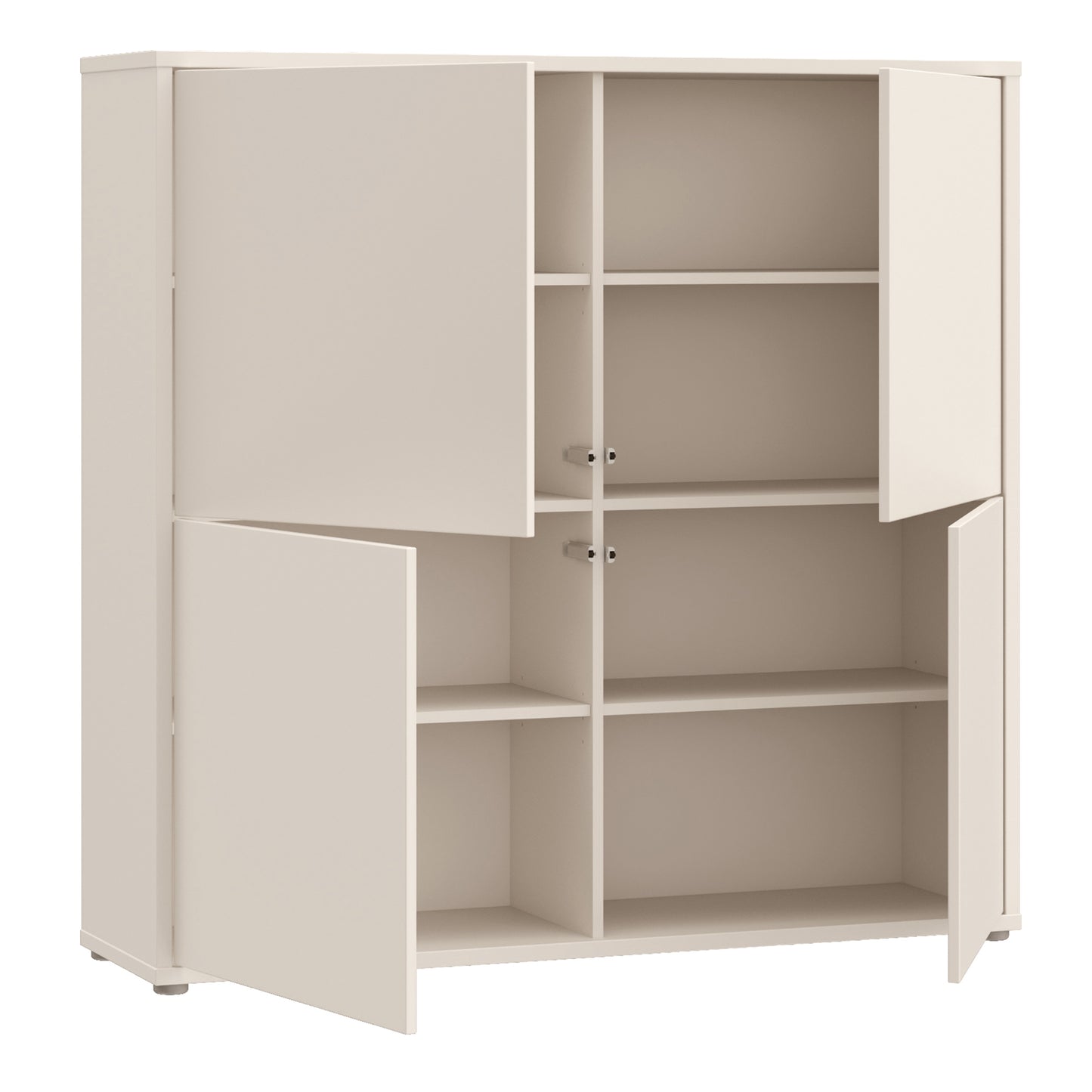Alice Springs 4 Door Large Storage Cabinet with Push-to-Open Doors in Sand