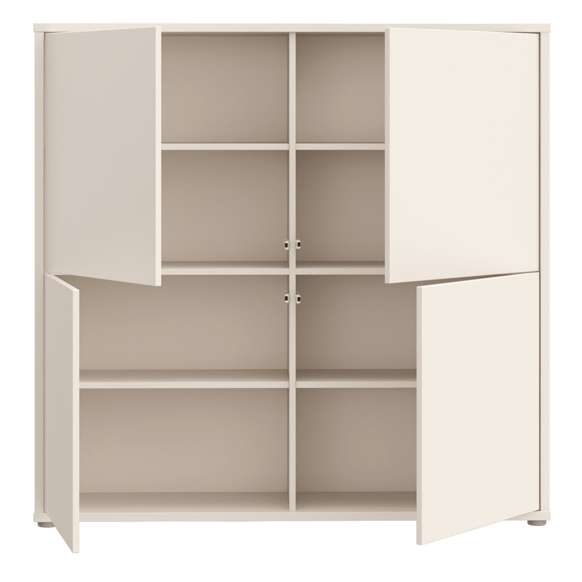 Alice Springs 4 Door Large Storage Cabinet with Push-to-Open Doors in Sand