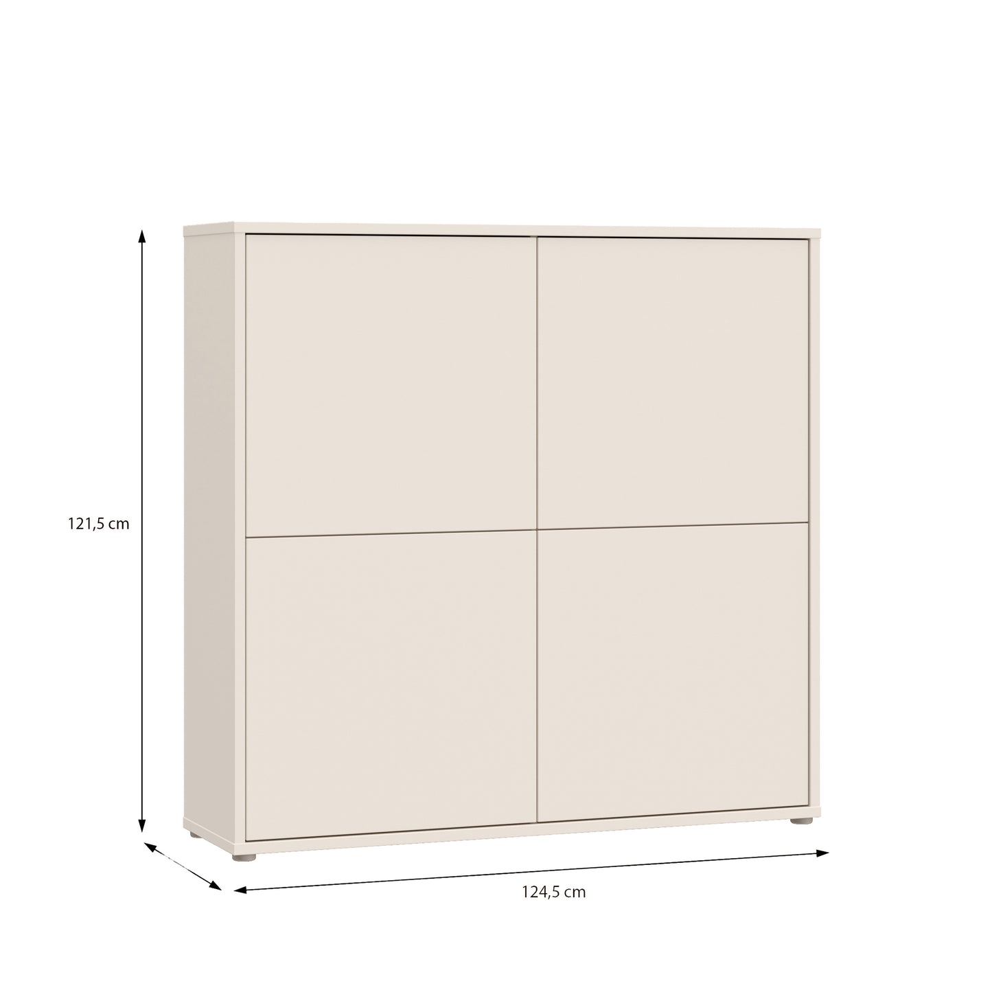 Alice Springs 4 Door Large Storage Cabinet with Push-to-Open Doors in Sand