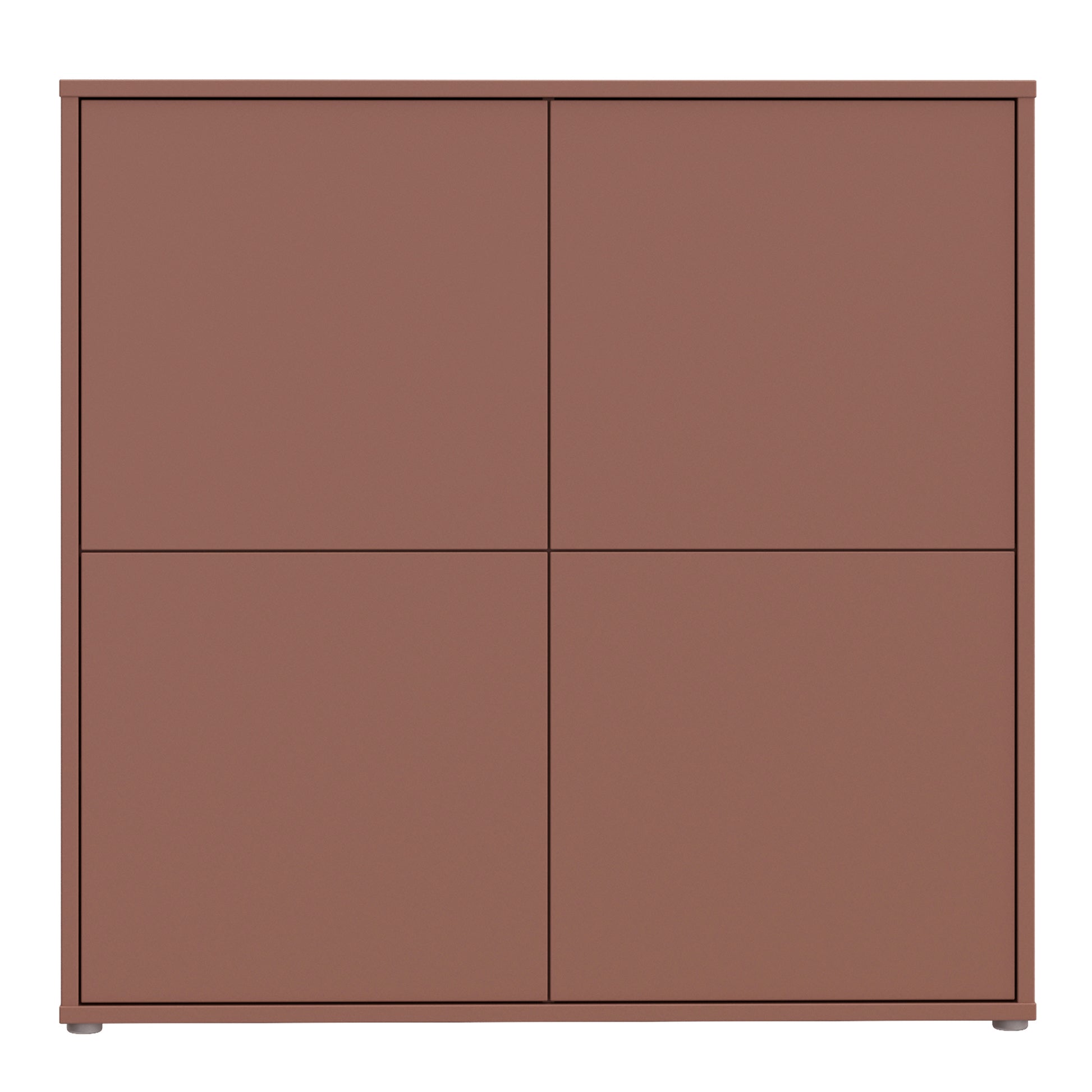Alice Springs 4 Door Large Storage Cabinet with Push-to-Open Doors in Terracotta