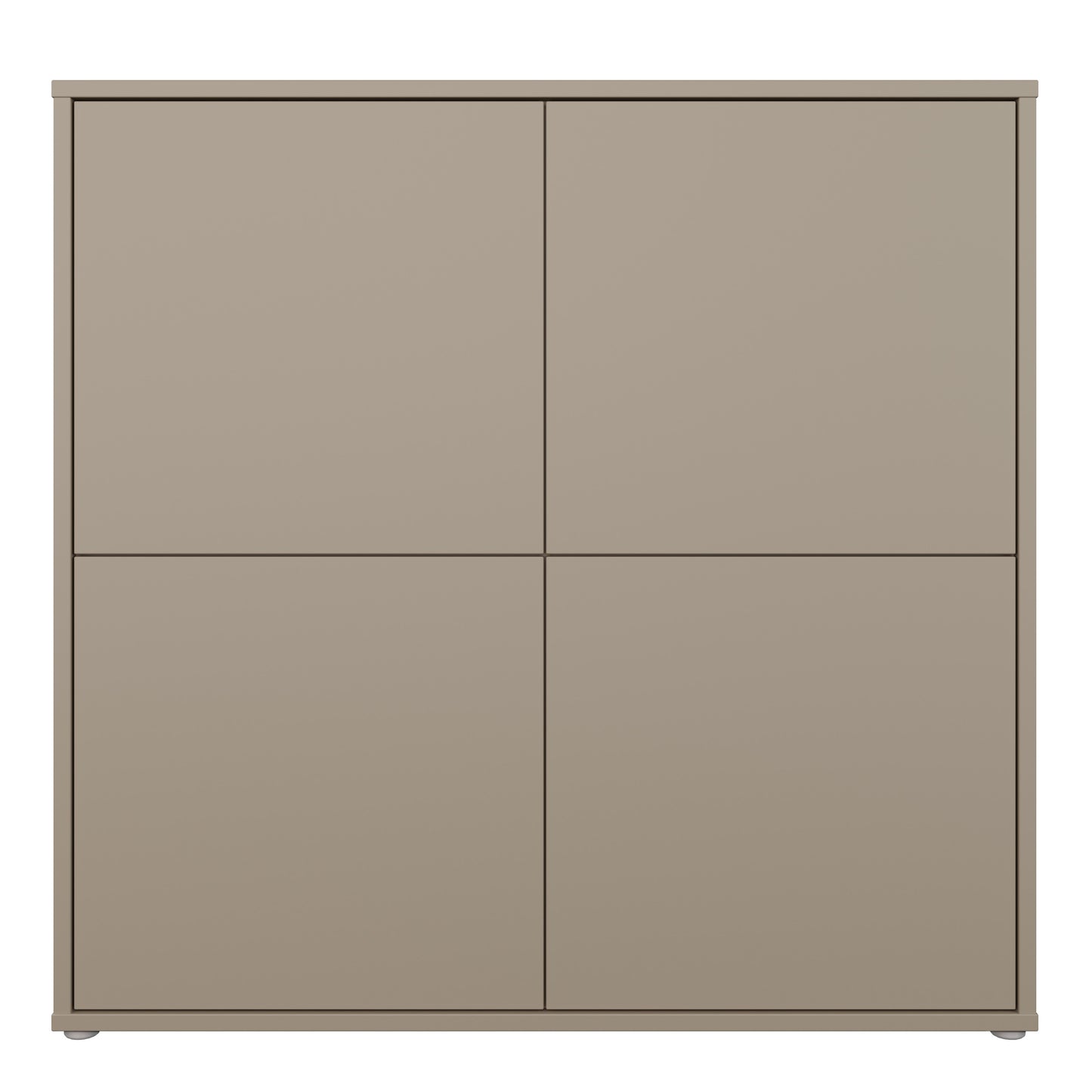 Alice Springs 4 Door Large Storage Cabinet with Push-to-Open Doors in Taupe
