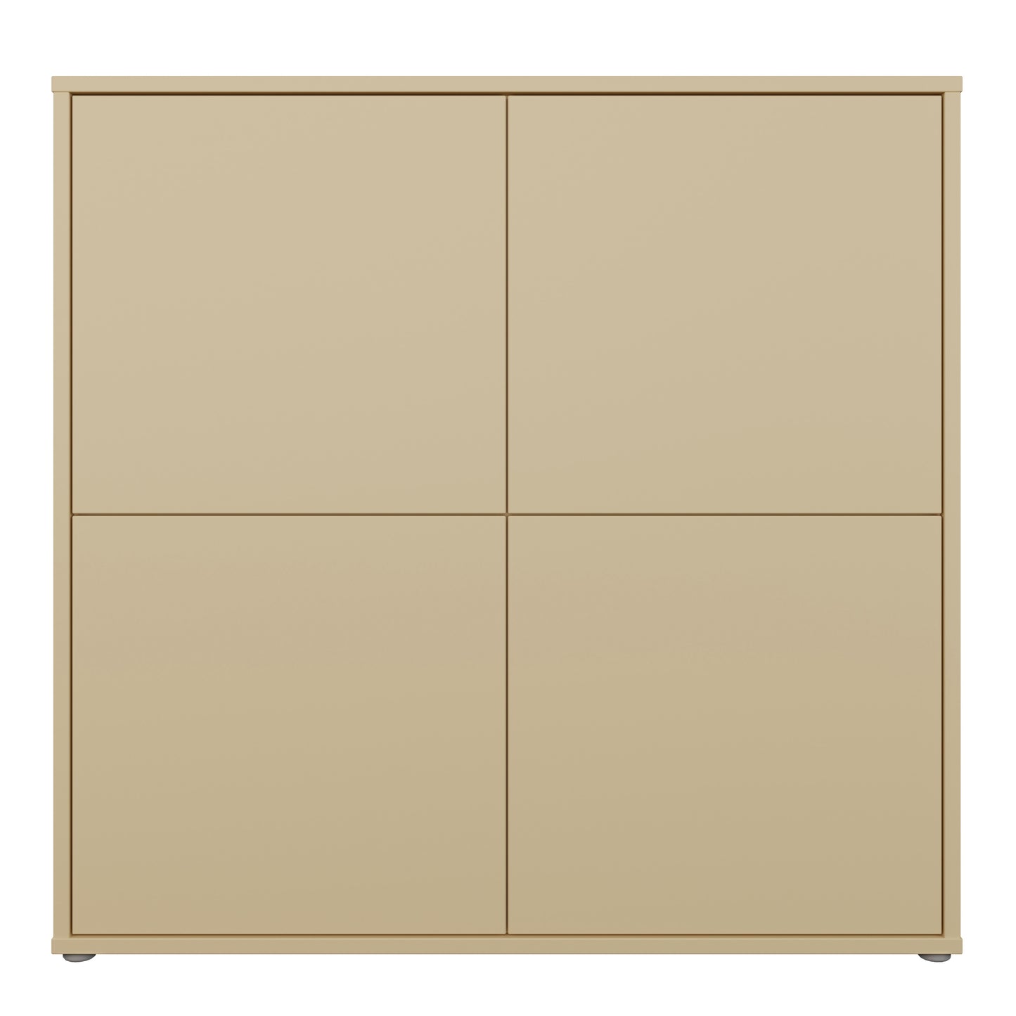 Alice Springs 4 Door Large Storage Cabinet with Push-to-Open Doors in Butter Yellow
