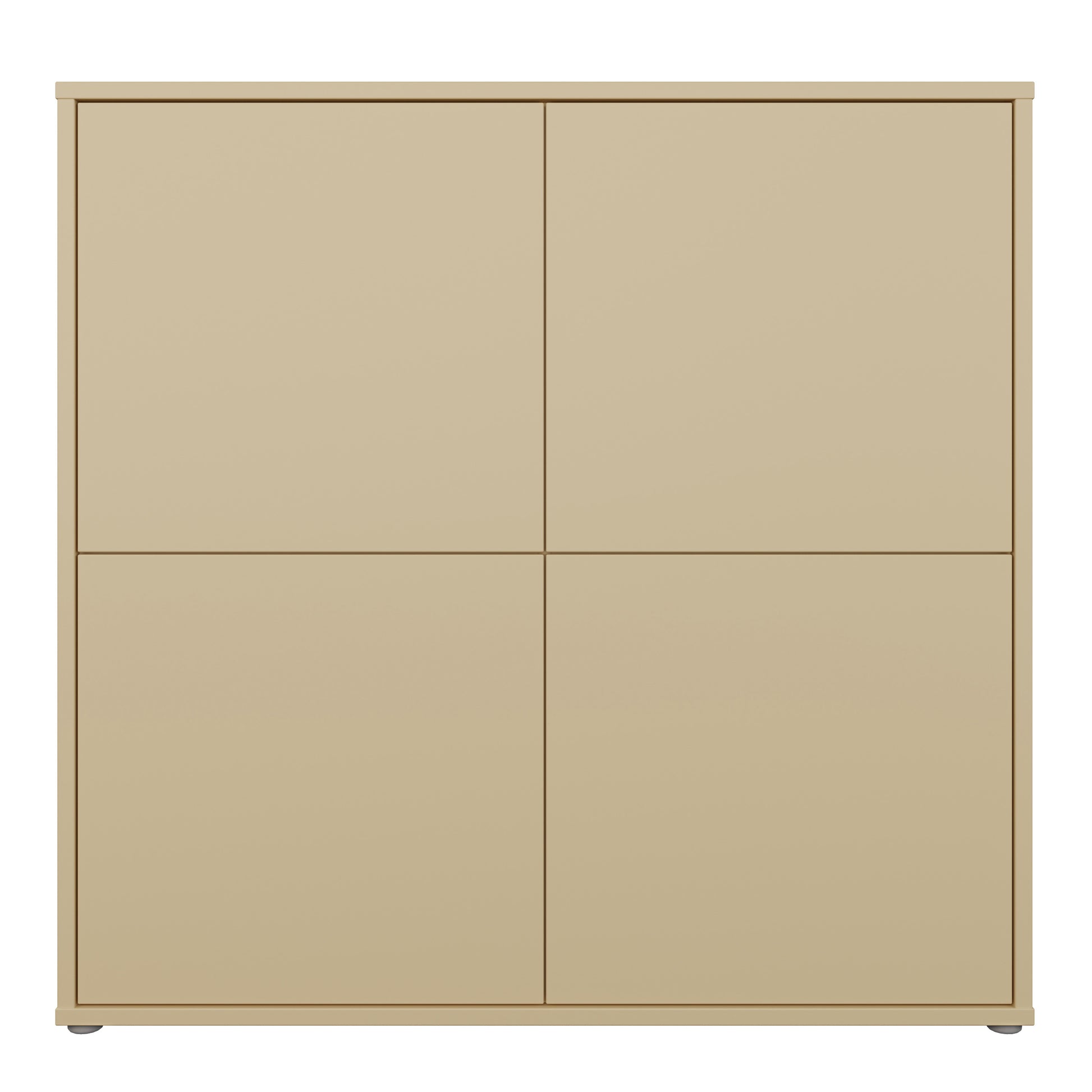 Alice Springs 4 Door Large Storage Cabinet with Push-to-Open Doors in Butter Yellow