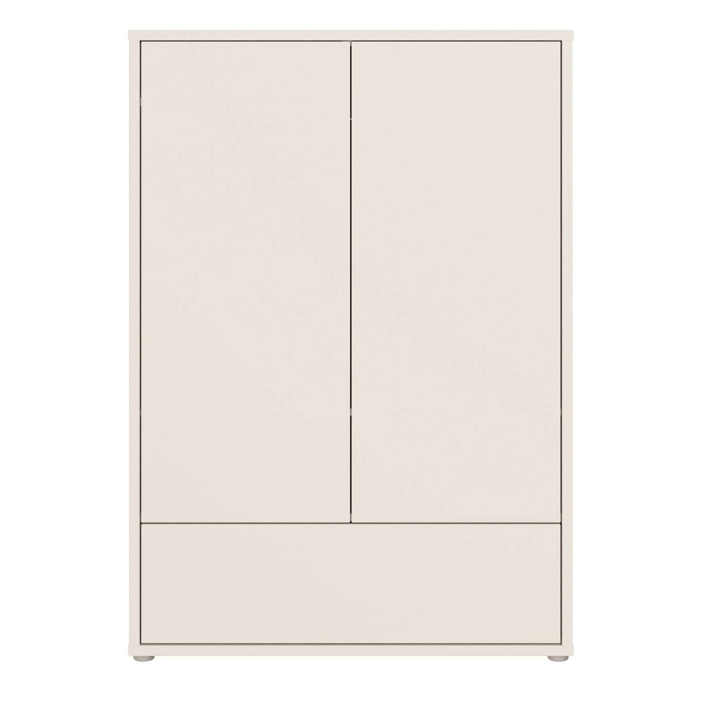 Alice Springs 2 Door Low Wardrobe with Push-to-Open Doors and Drawer in Sand
