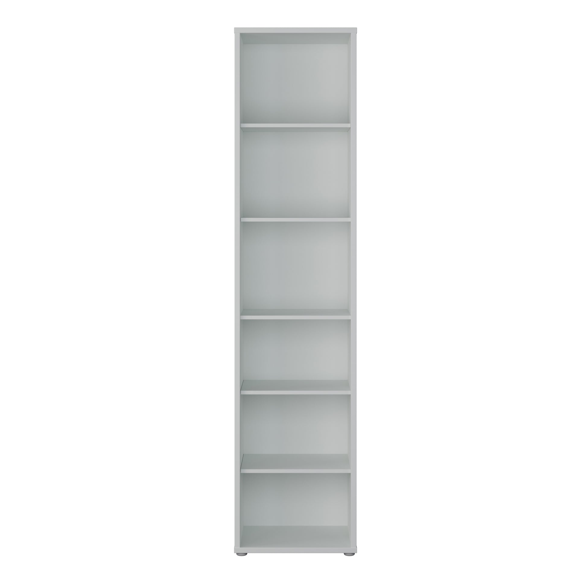 Alice Springs Tall Narrow Bookcase with 5 Shelves in Light Grey