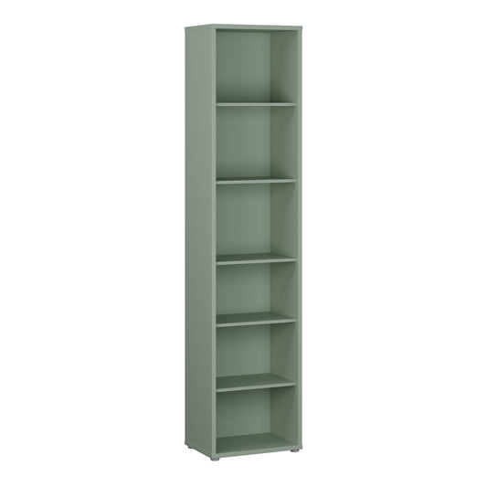 Alice Springs Tall Narrow Bookcase with 5 Shelves in Sage Green