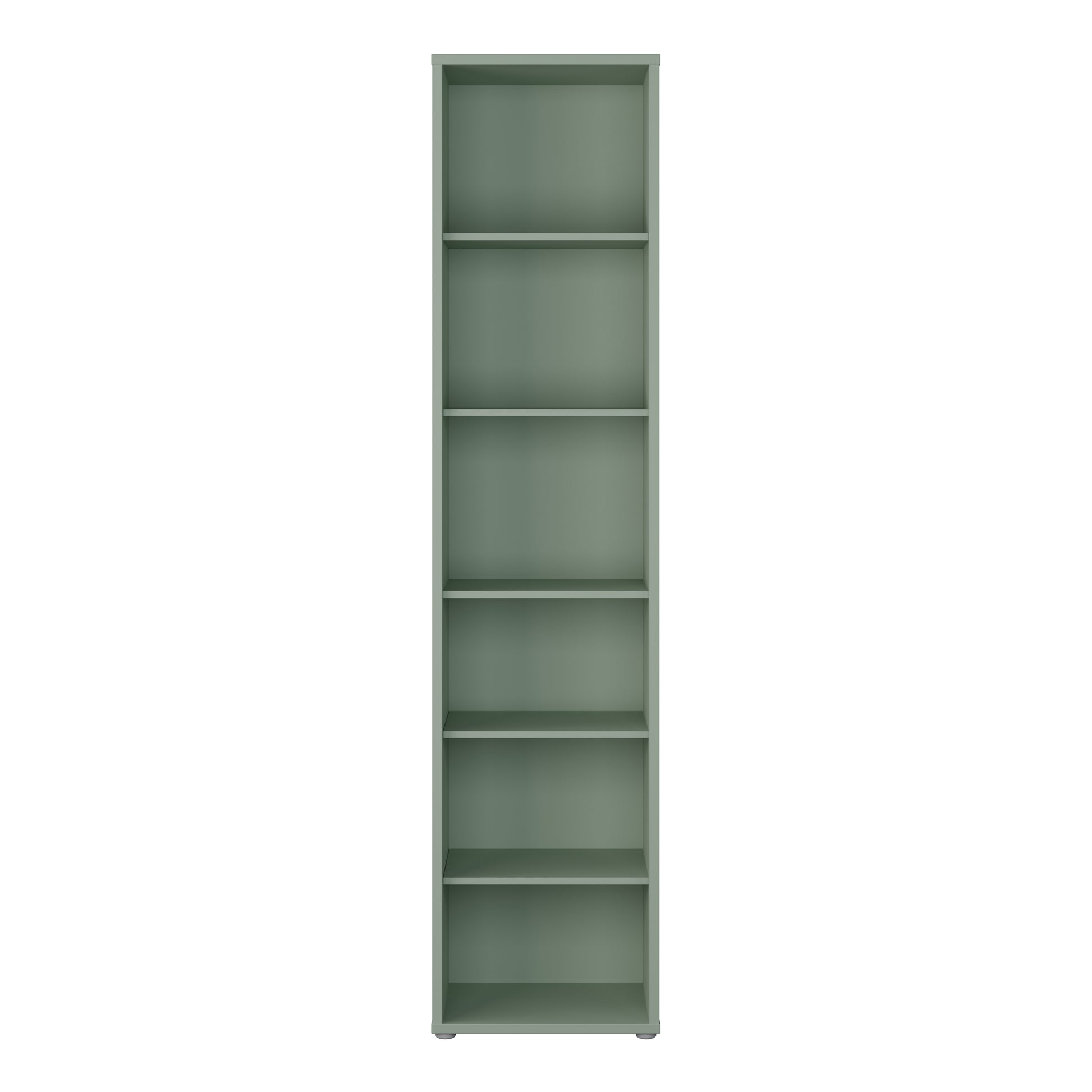Alice Springs Tall Narrow Bookcase with 5 Shelves in Sage Green
