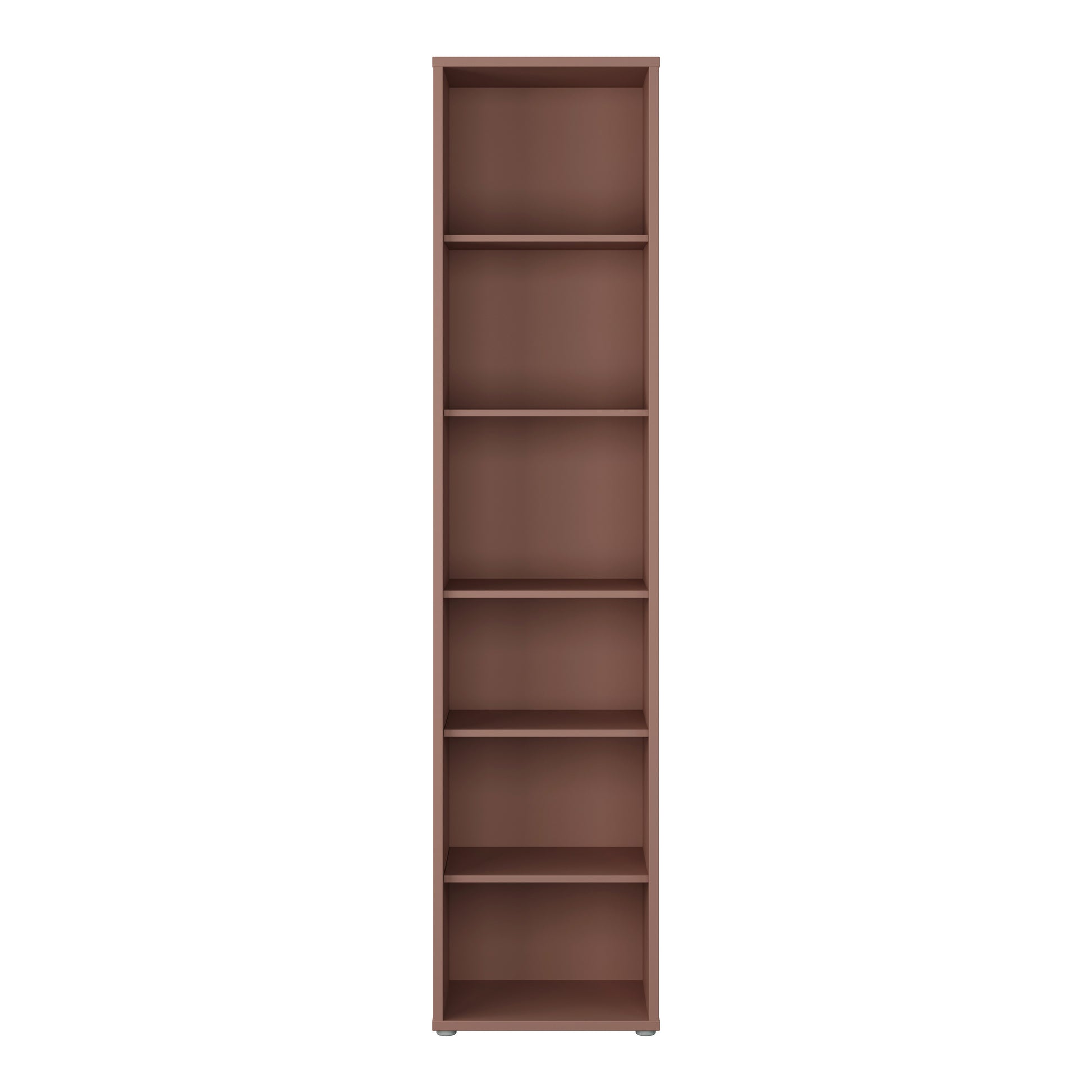 Alice Springs Tall Narrow Bookcase with 5 Shelves in Terracotta