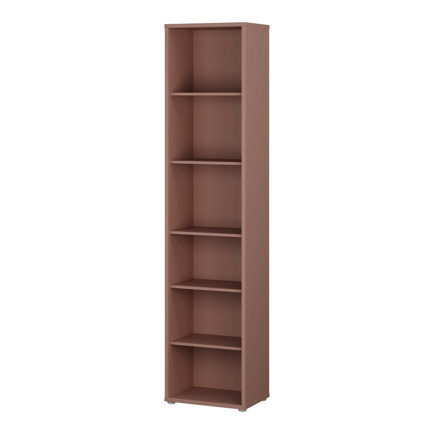 Alice Springs Tall Narrow Bookcase with 5 Shelves in Terracotta