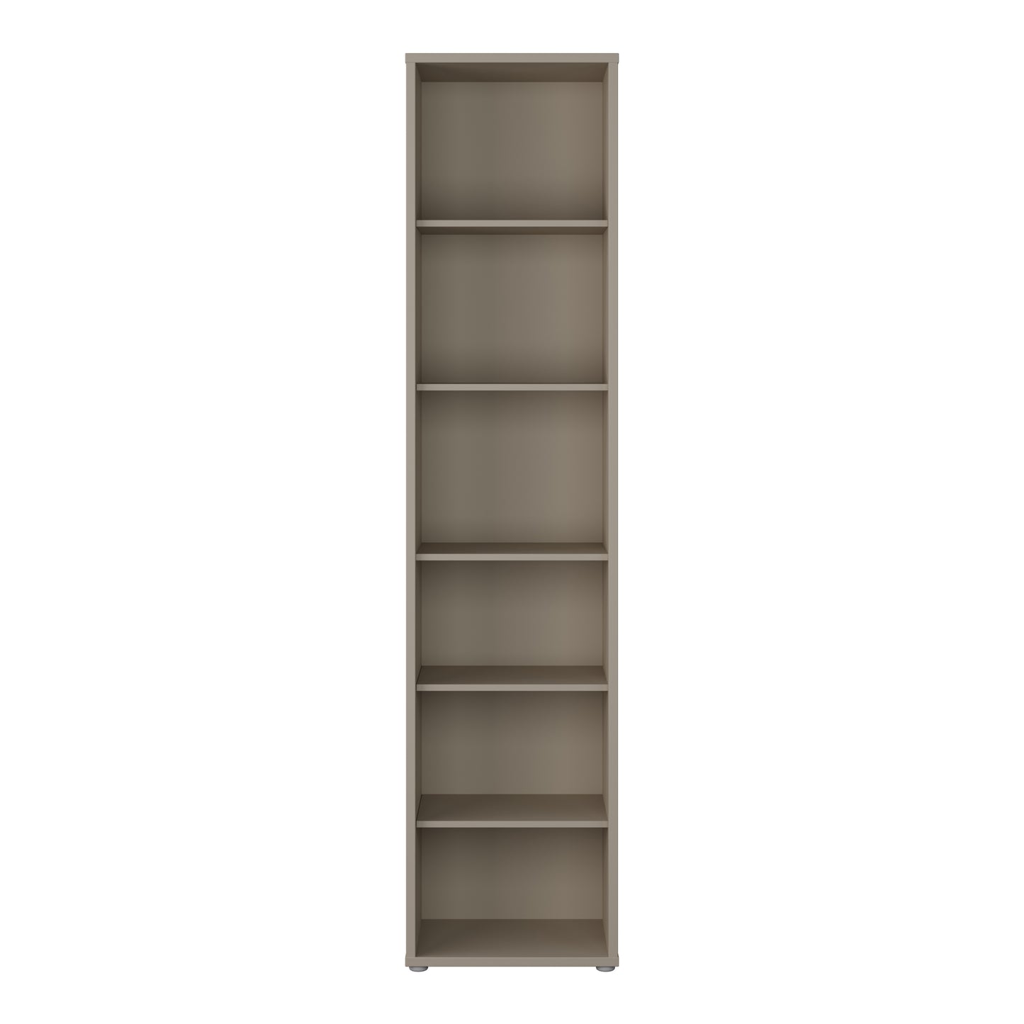 Alice Springs Tall Narrow Bookcase with 5 Shelves in Taupe