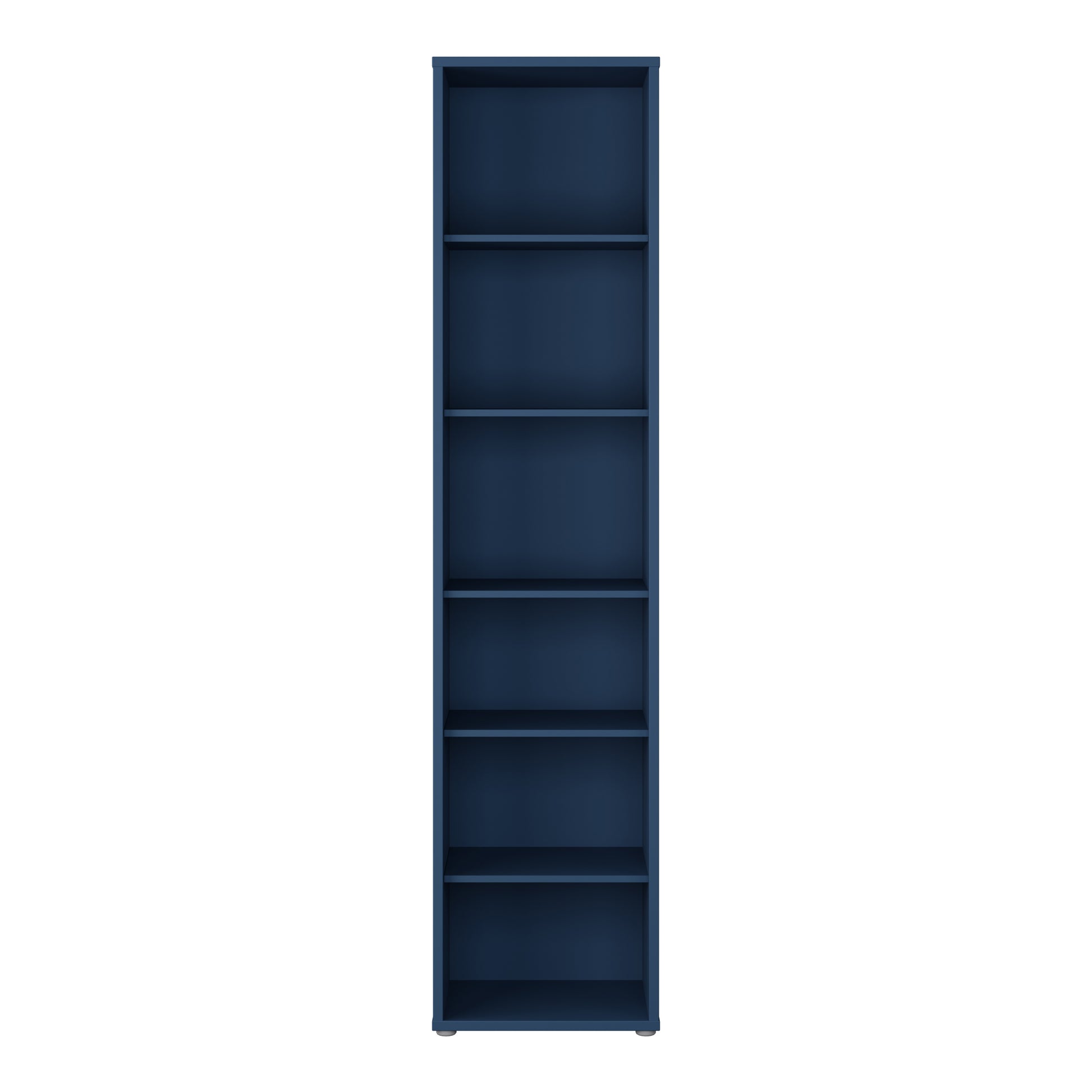 Alice Springs Tall Narrow Bookcase with 5 Shelves in Night Blue