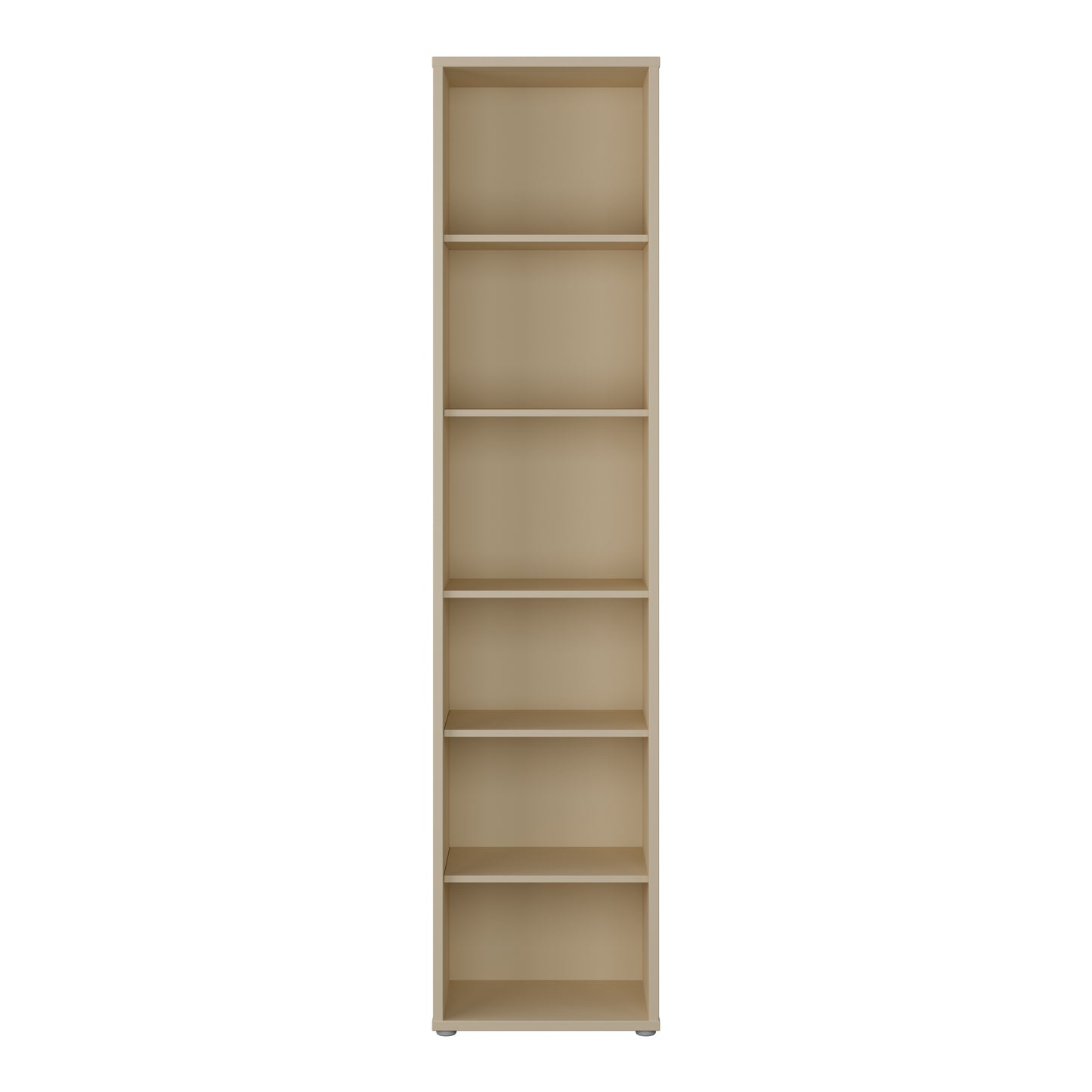 Alice Springs Tall Narrow Bookcase with 5 Shelves in Butter Yellow