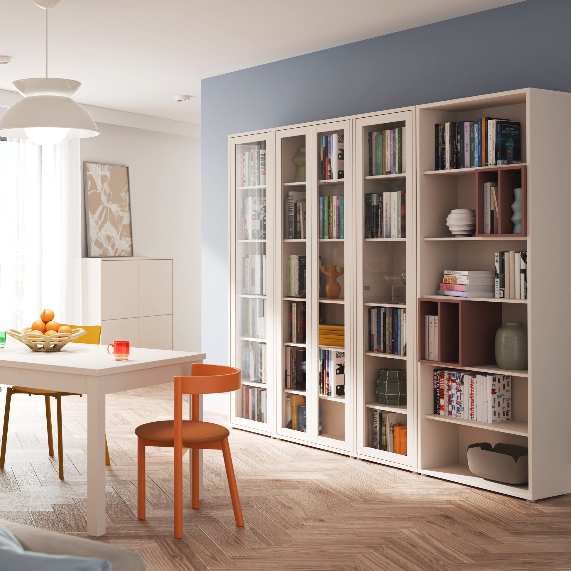 Alice Springs Tall Wide Bookcase with 5 Shelves in Sand