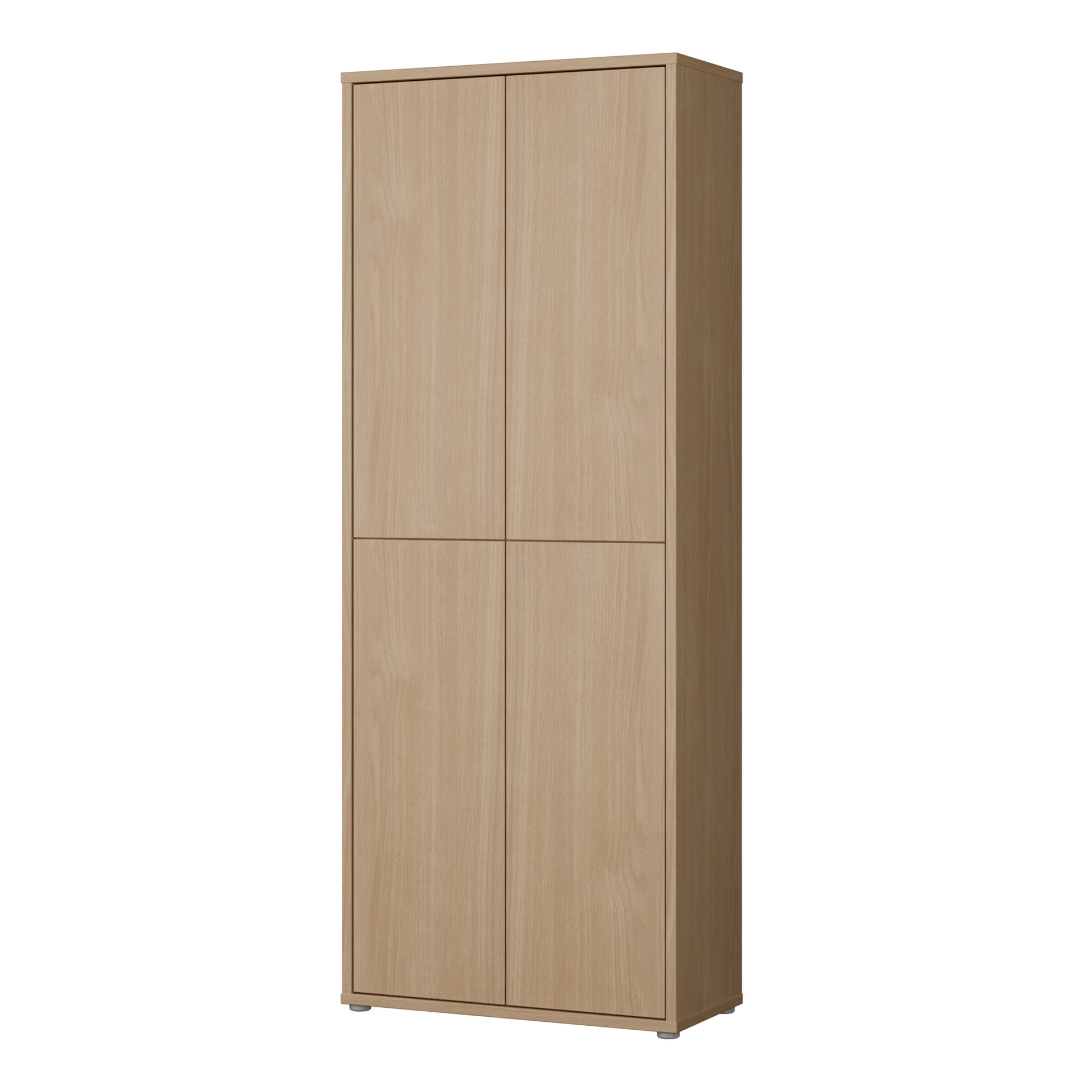 Alice Springs Tall Shoe Cabinet with 4 Doors Push-to-Open in Elegancia Oak