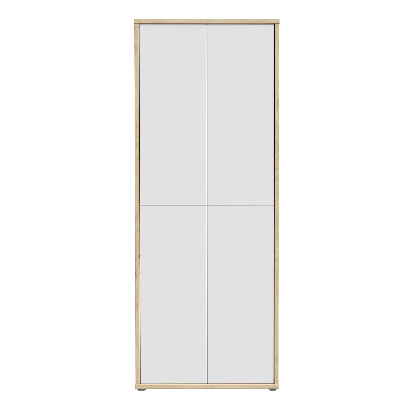 Alice Springs Shoe Cabinet with 4 Doors Push-to-Open in Artisan Oak and Light Grey Doors