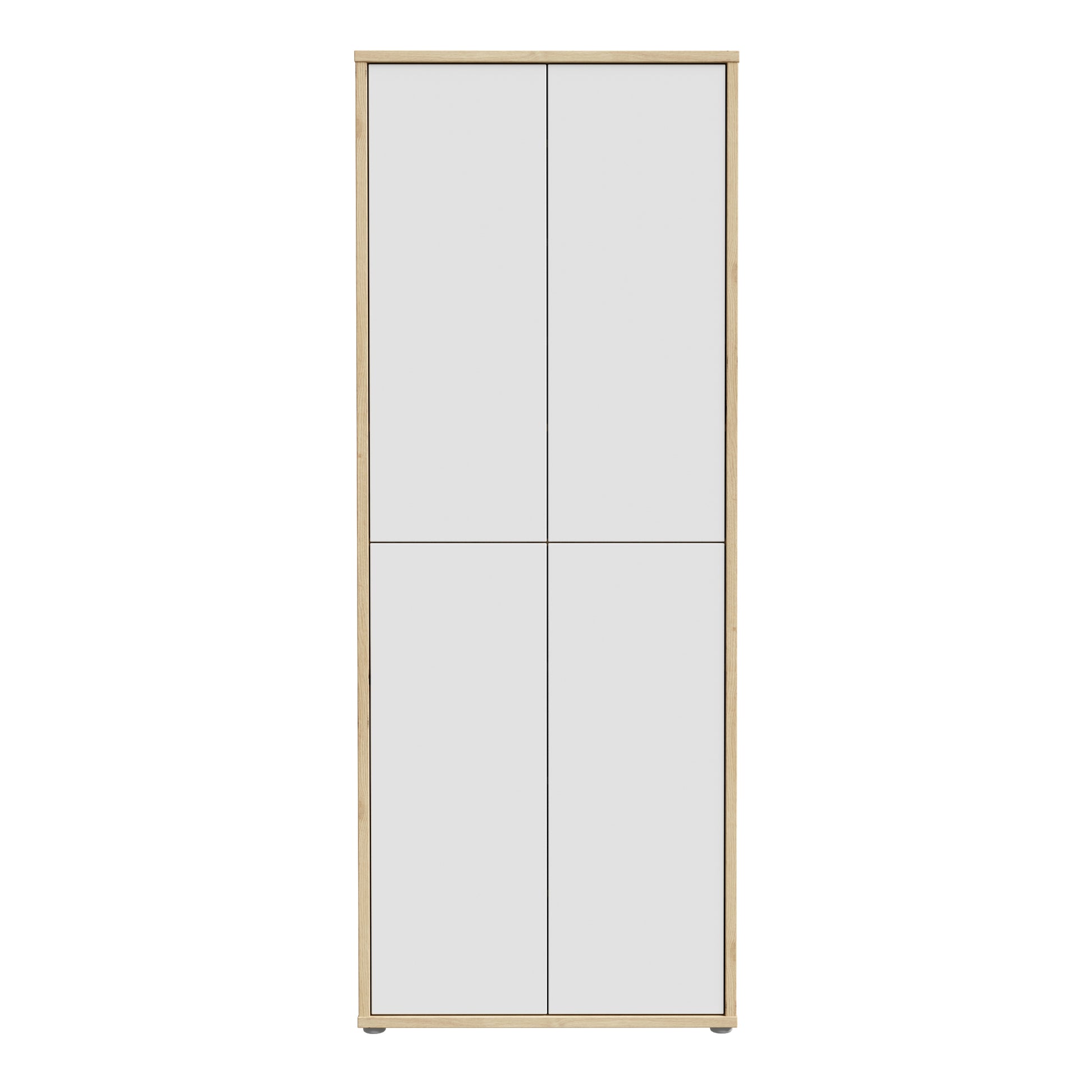 Alice Springs Shoe Cabinet with 4 Doors Push-to-Open in Artisan Oak and Light Grey Doors