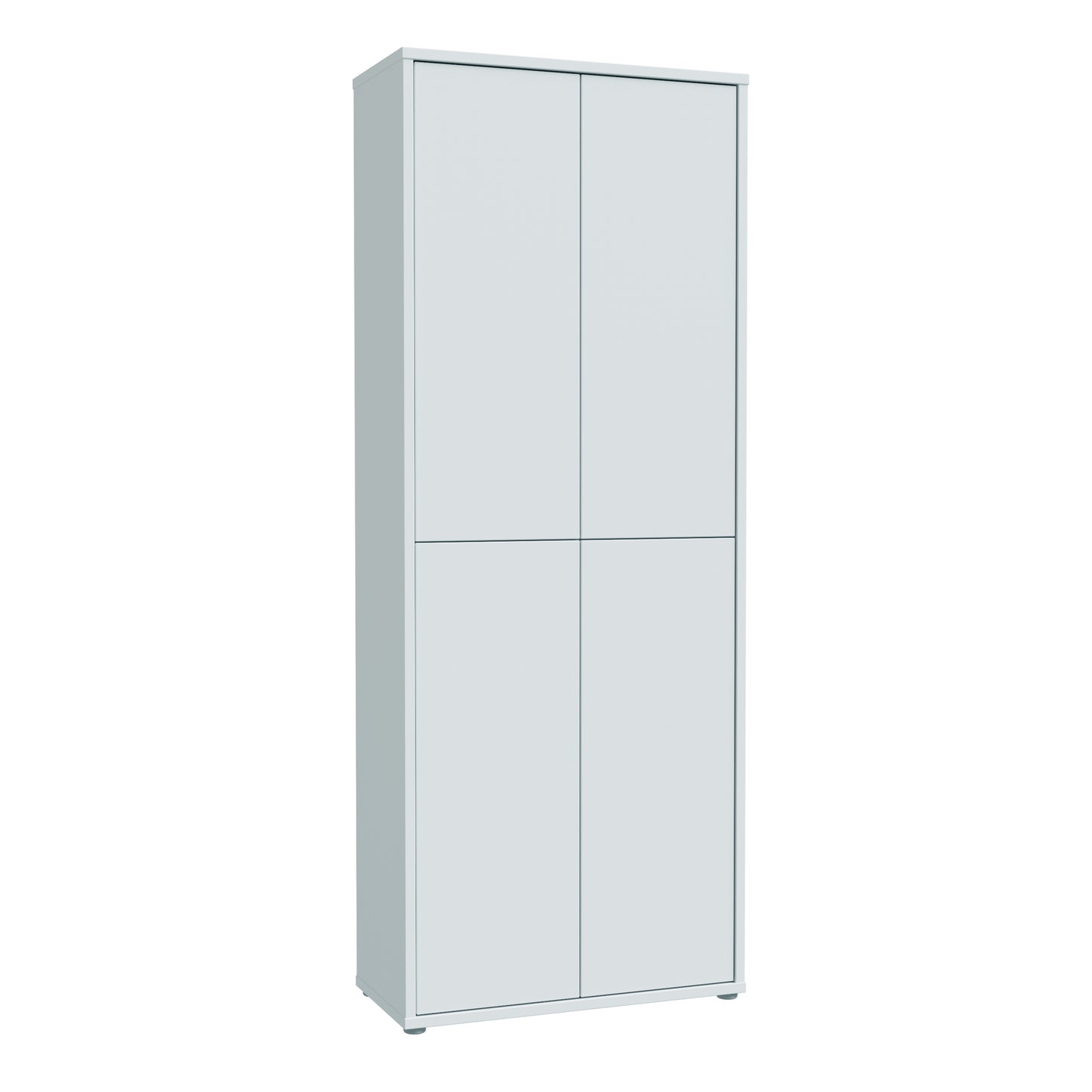 Alice Springs Tall Shoe Cabinet with 4 Doors Push-to-Open in Light Grey