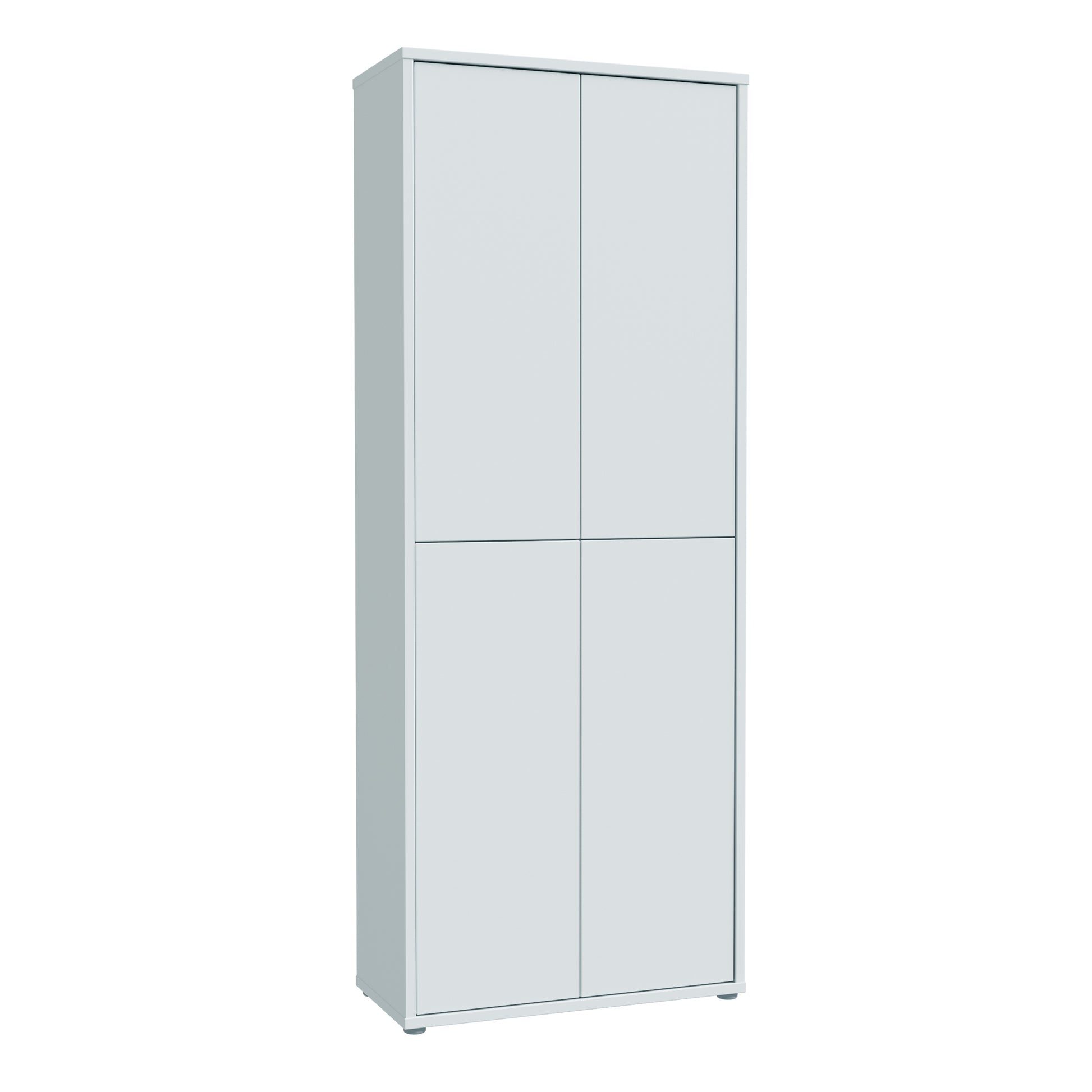 Alice Springs Tall Shoe Cabinet with 4 Doors Push-to-Open in Light Grey