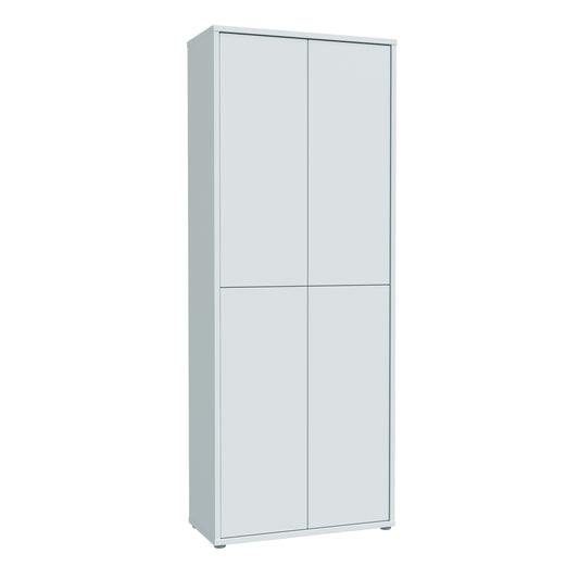 Alice Springs Tall Shoe Cabinet with 4 Doors Push-to-Open in Light Grey