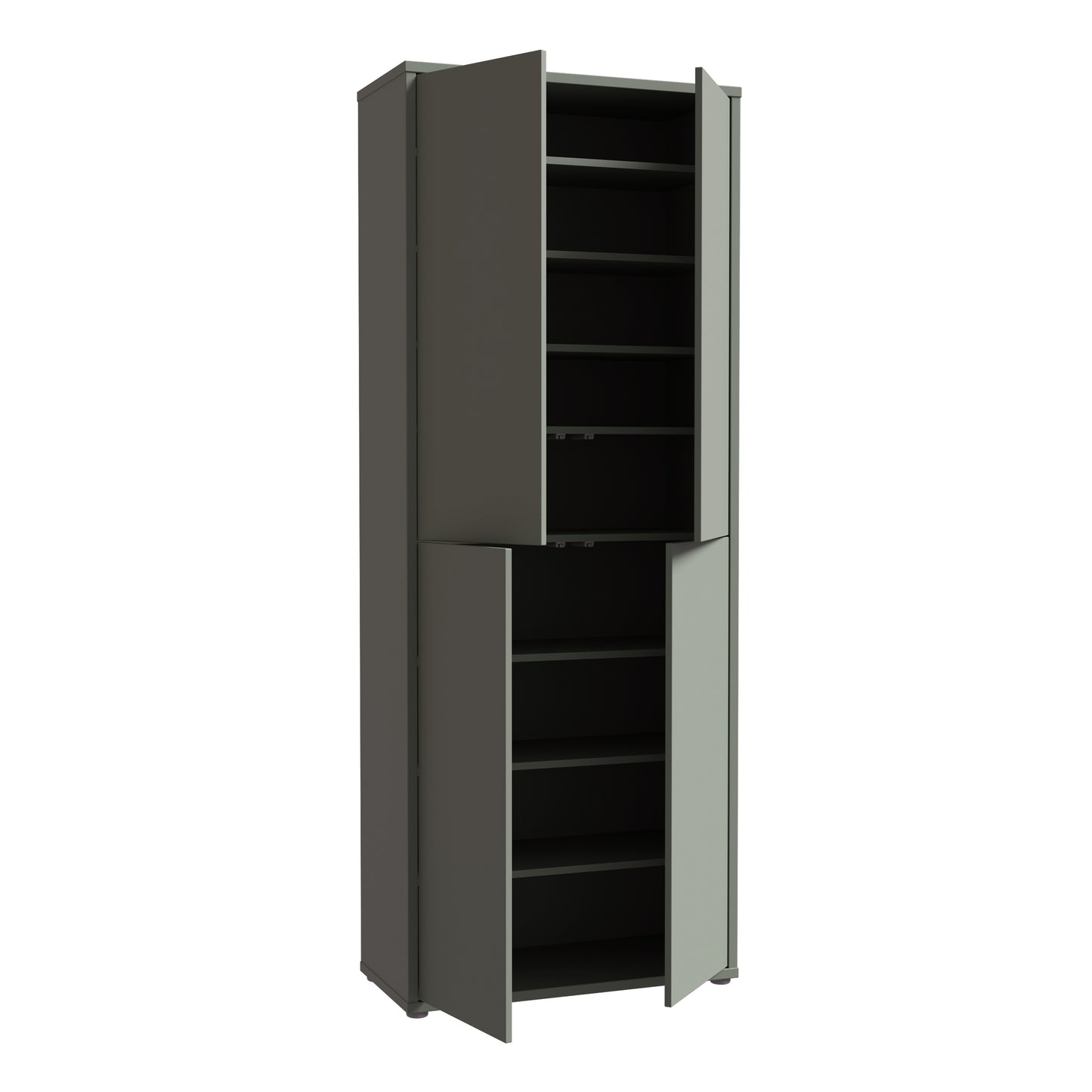 Alice Springs Tall Shoe Cabinet with 4 Doors Push-to-Open in Sage Green